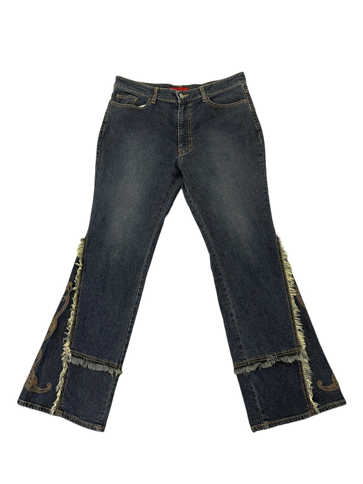 Japanese Brand Flare Jeans Slim Flash Shaggy Stretch Denim Boot Cut 1🟦7 Size US 34 / EU 50 - 2 Thumbnail