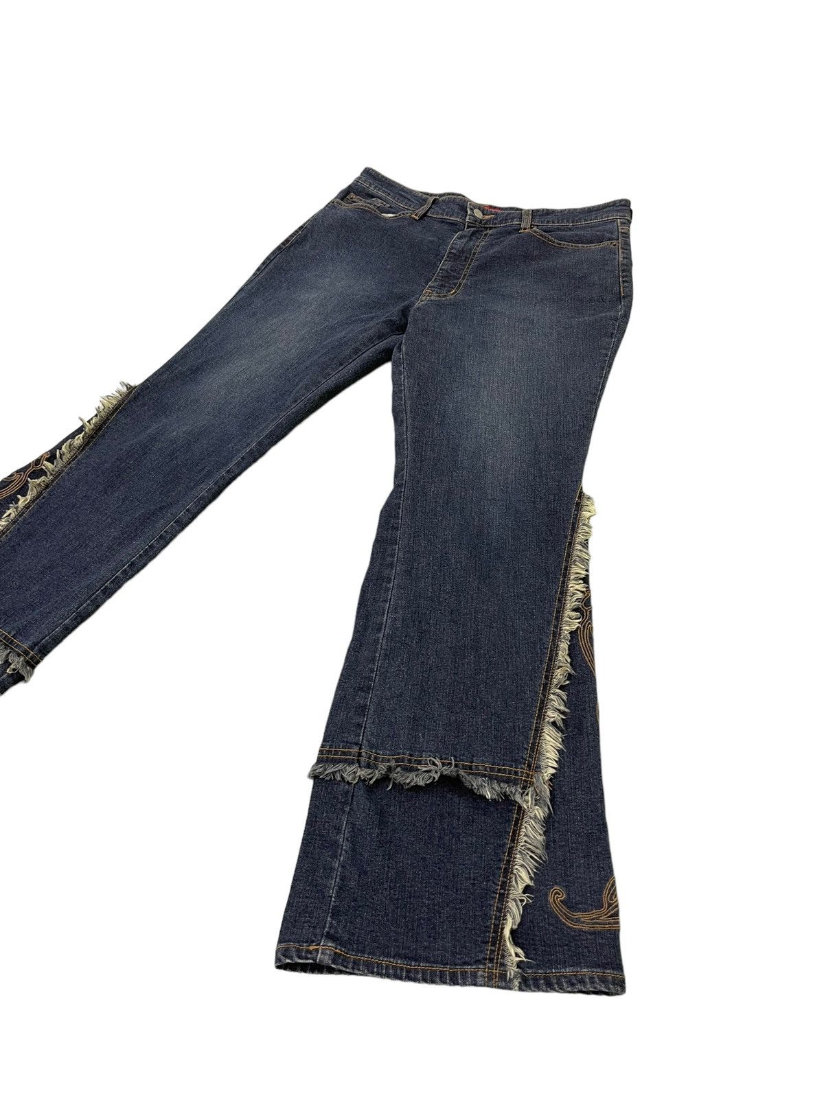 Japanese Brand Flare Jeans Slim Flash Shaggy Stretch Denim Boot Cut 1🟦7 Size US 34 / EU 50 - 3 Thumbnail