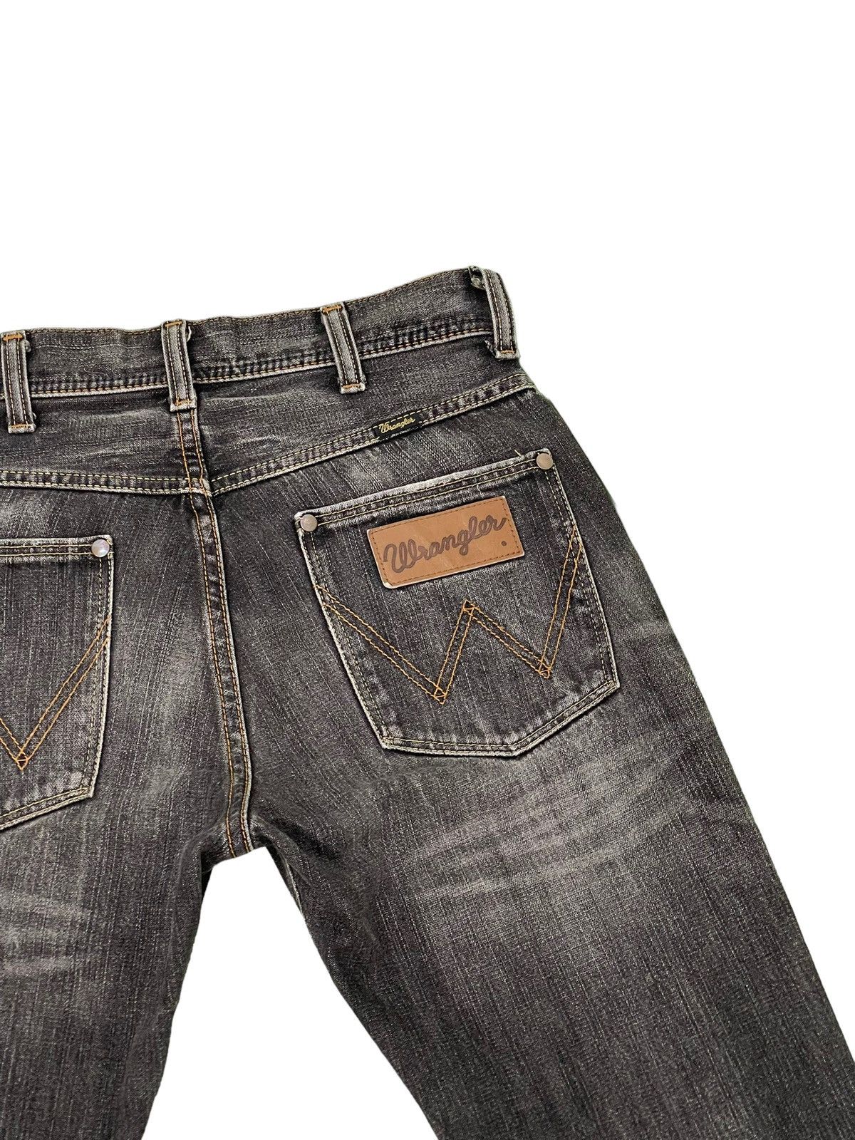 Japanese Brand Flare Jeans Wrangler Distress Denim Acid Wash Boot Cut 1🟦7 Size US 31 - 20 Thumbnail