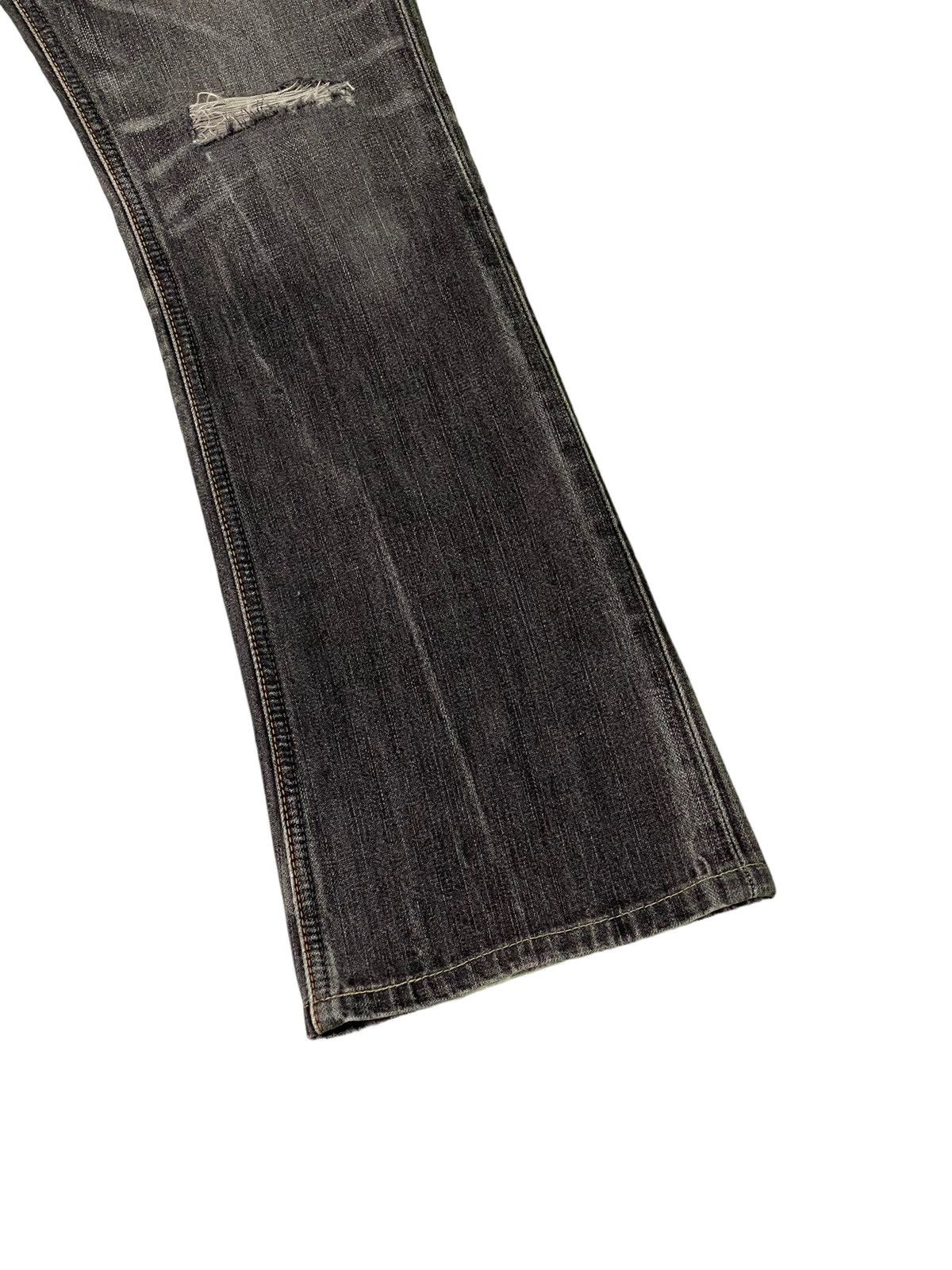 Japanese Brand Flare Jeans Wrangler Distress Denim Acid Wash Boot Cut 1🟦7 Size US 31 - 4 Thumbnail
