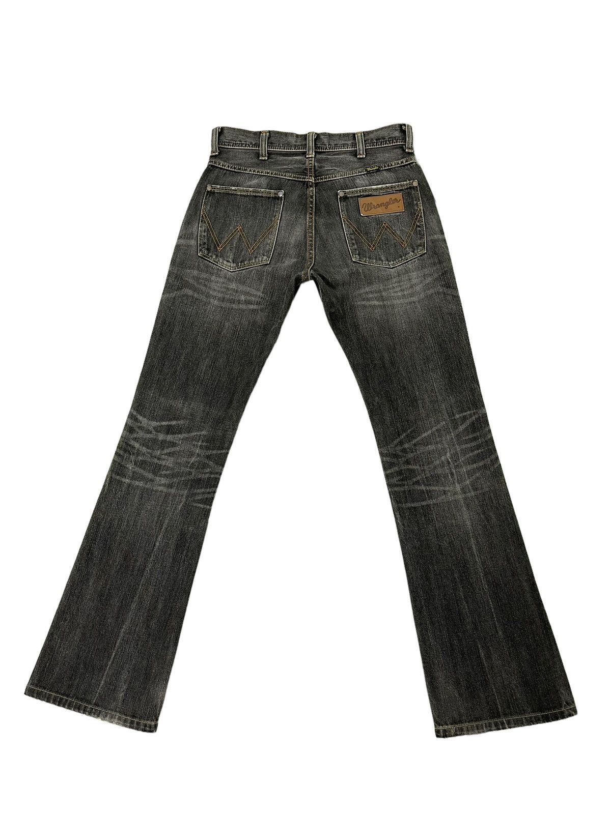Japanese Brand Flare Jeans Wrangler Distress Denim Acid Wash Boot Cut 1🟦7 Size US 31 - 12 Thumbnail