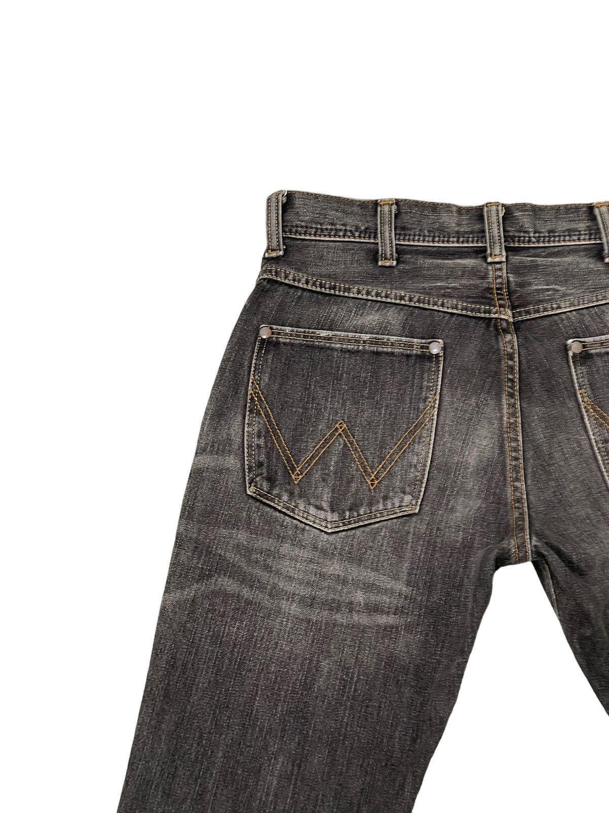 Japanese Brand Flare Jeans Wrangler Distress Denim Acid Wash Boot Cut 1🟦7 Size US 31 - 19 Thumbnail