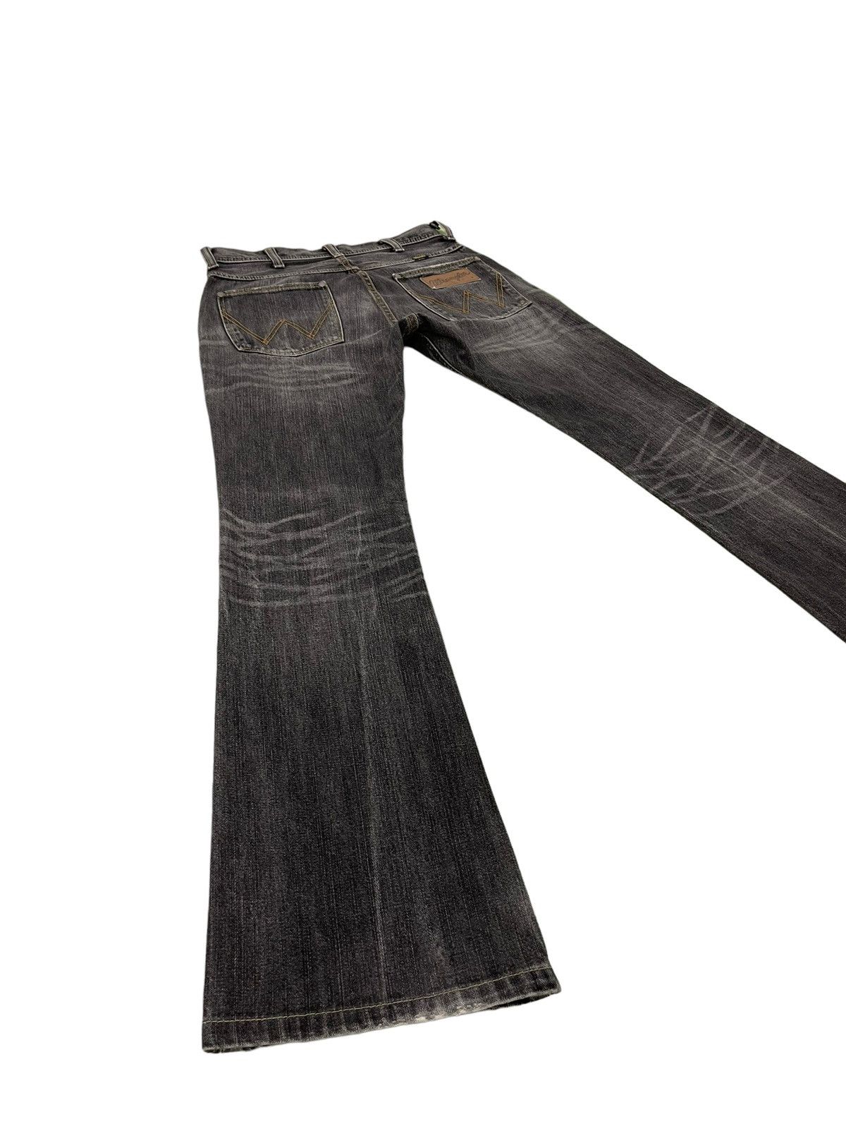 Japanese Brand Flare Jeans Wrangler Distress Denim Acid Wash Boot Cut 1🟦7 Size US 31 - 13 Thumbnail