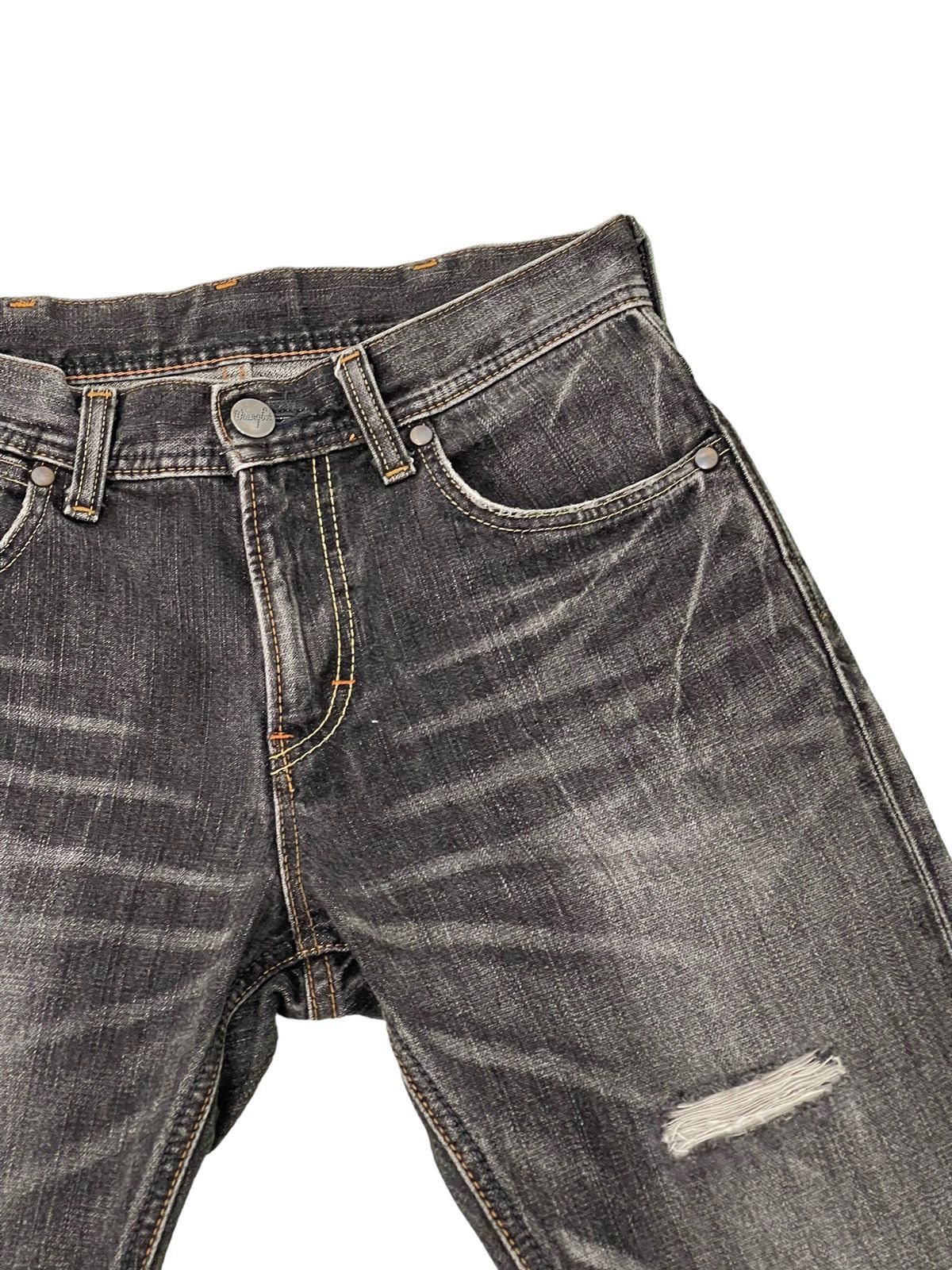 Japanese Brand Flare Jeans Wrangler Distress Denim Acid Wash Boot Cut 1🟦7 Size US 31 - 8 Thumbnail