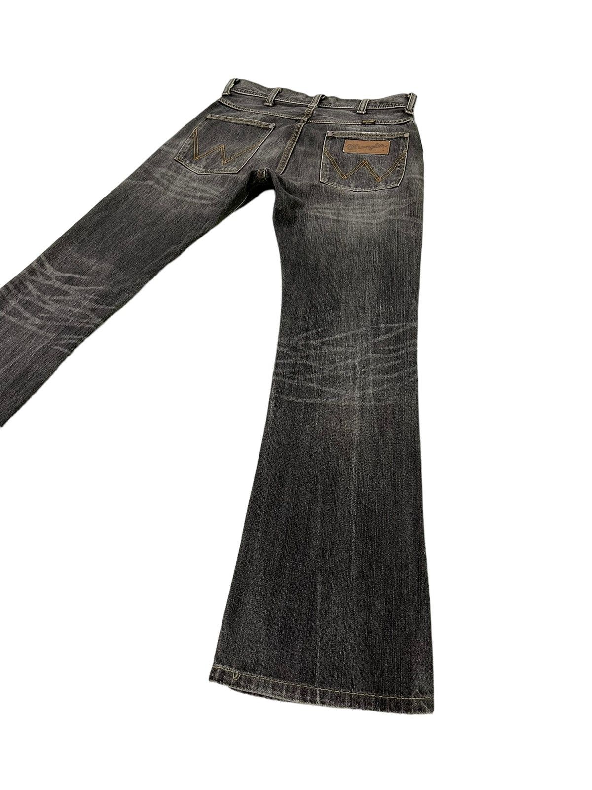 Japanese Brand Flare Jeans Wrangler Distress Denim Acid Wash Boot Cut 1🟦7 Size US 31 - 14 Thumbnail