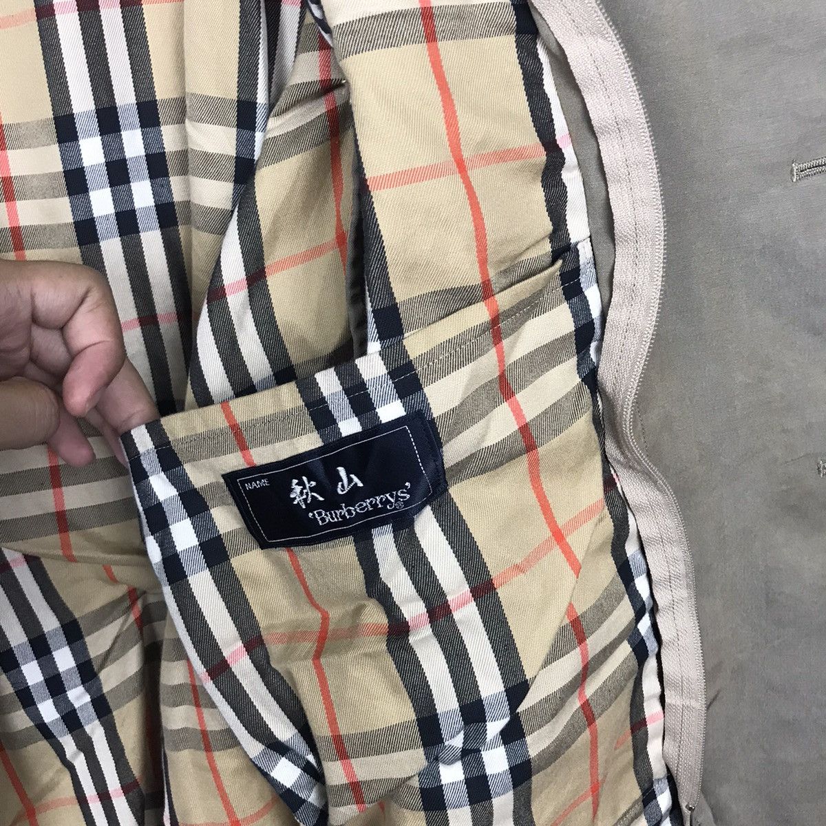 Burberry × Vintage Burberrys Long Coat Wax Cotton Nova Check Inside Jacket Size US L / EU 52-54 / 3 - 6 Thumbnail