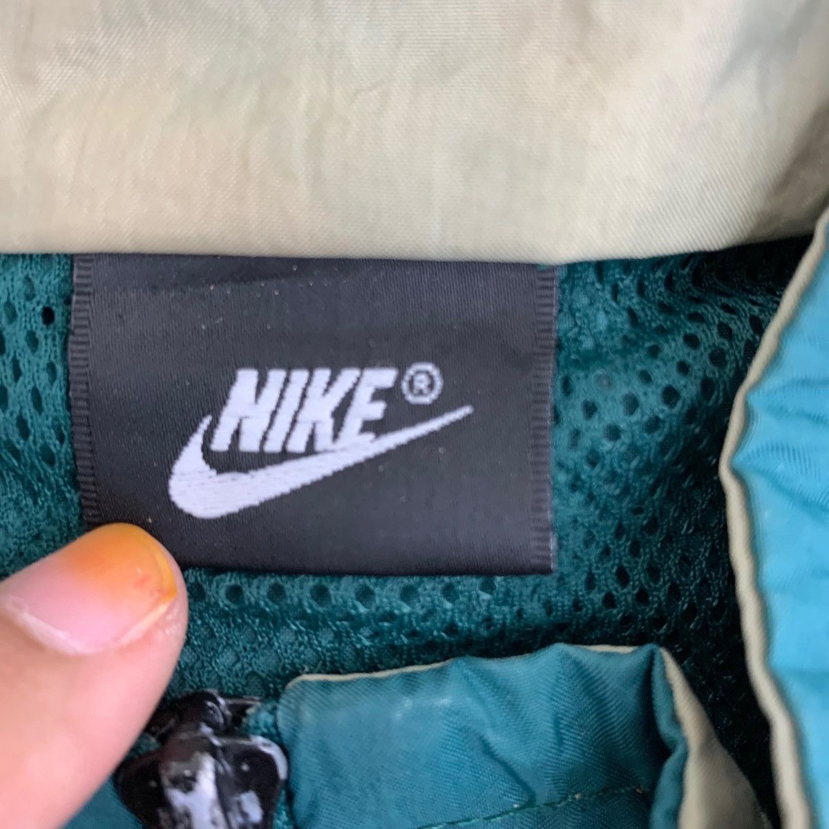 Nike × Vintage Vintage 90s Nike Swoosh Windbreaker Zipper Jacket Size US XL / EU 56 / 4 - 9 Thumbnail