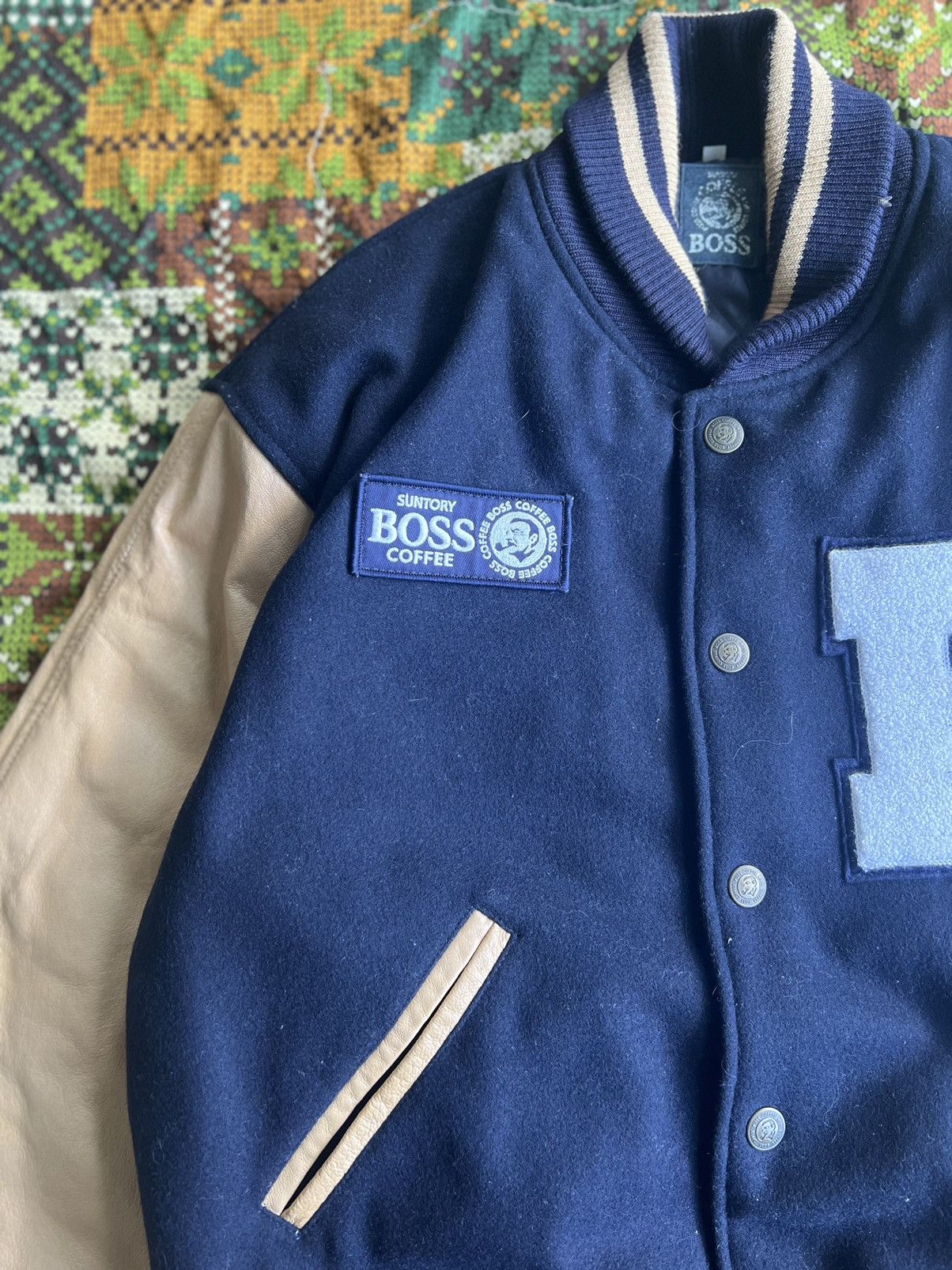 Japanese Brand × Vintage Vintage Suntory Coffee Boss Embroidered Logo Varsity Jacket Size US L / EU 52-54 / 3 - 5 Thumbnail