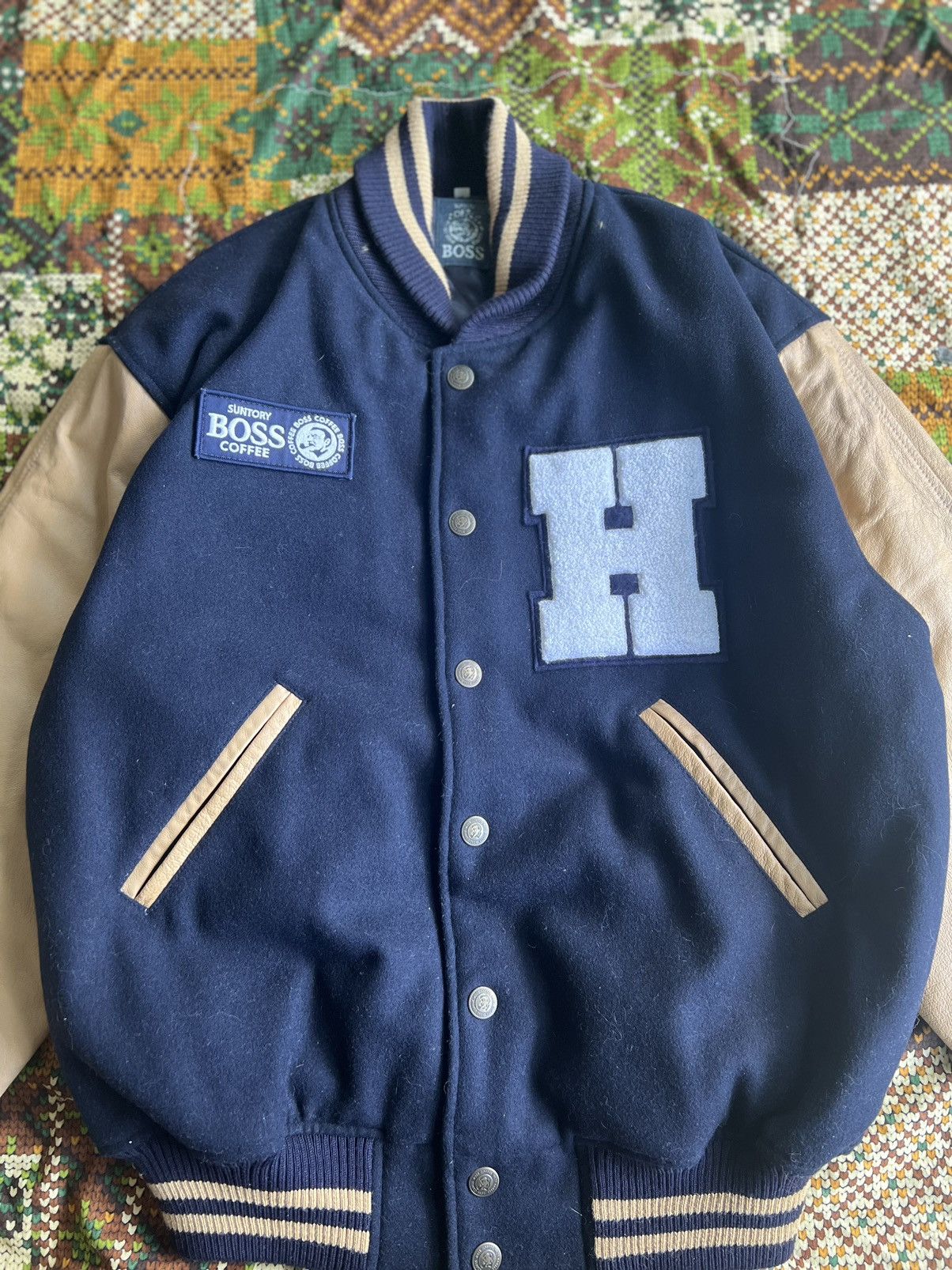 Japanese Brand × Vintage Vintage Suntory Coffee Boss Embroidered Logo Varsity Jacket Size US L / EU 52-54 / 3 - 4 Thumbnail