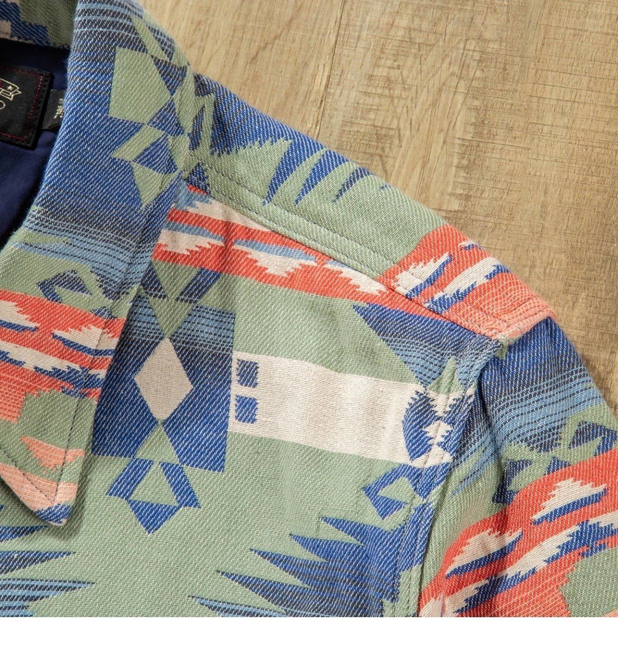 RRL Brushed Jacquard Overshirt printed blouson jacket Cotton