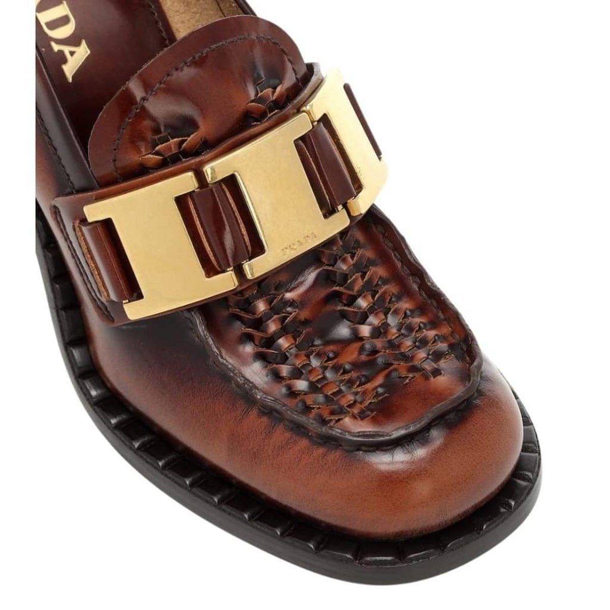 Prada Leather Loafer Pumps Size US 7 / IT 37 - 5 Thumbnail