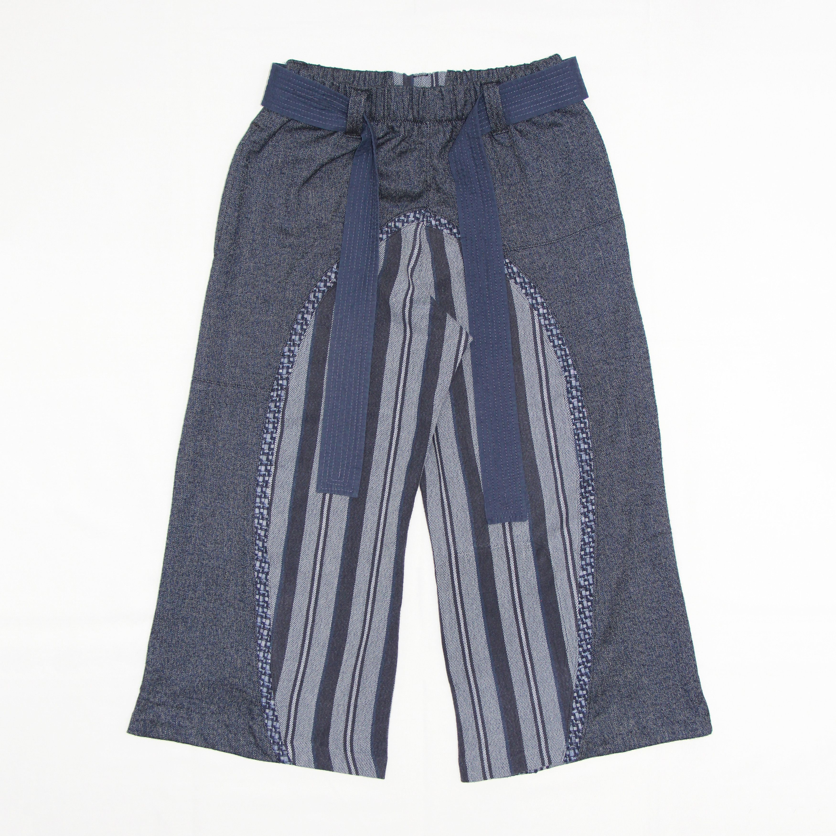 Navy Smiley Striped Wavy Culottes