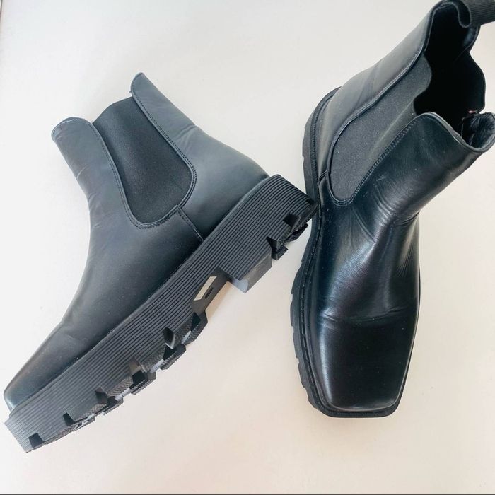 Asos ASOS TRUFFLE COLLECTION Black Lug Sole Chelsea 90s Boots | Grailed