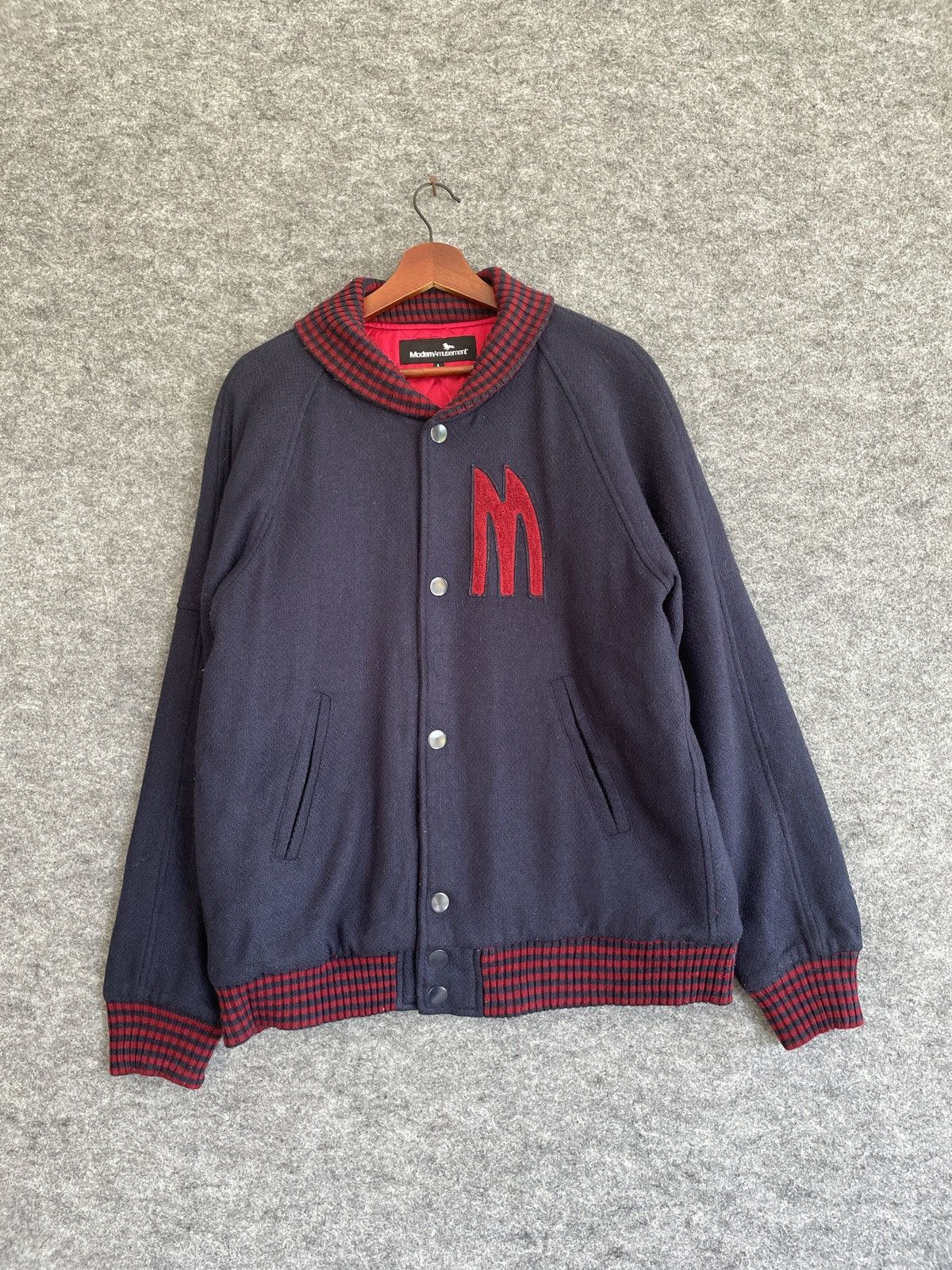 image of Modern Amusement Varsity Jacket in Mix, Men's (Size Large)