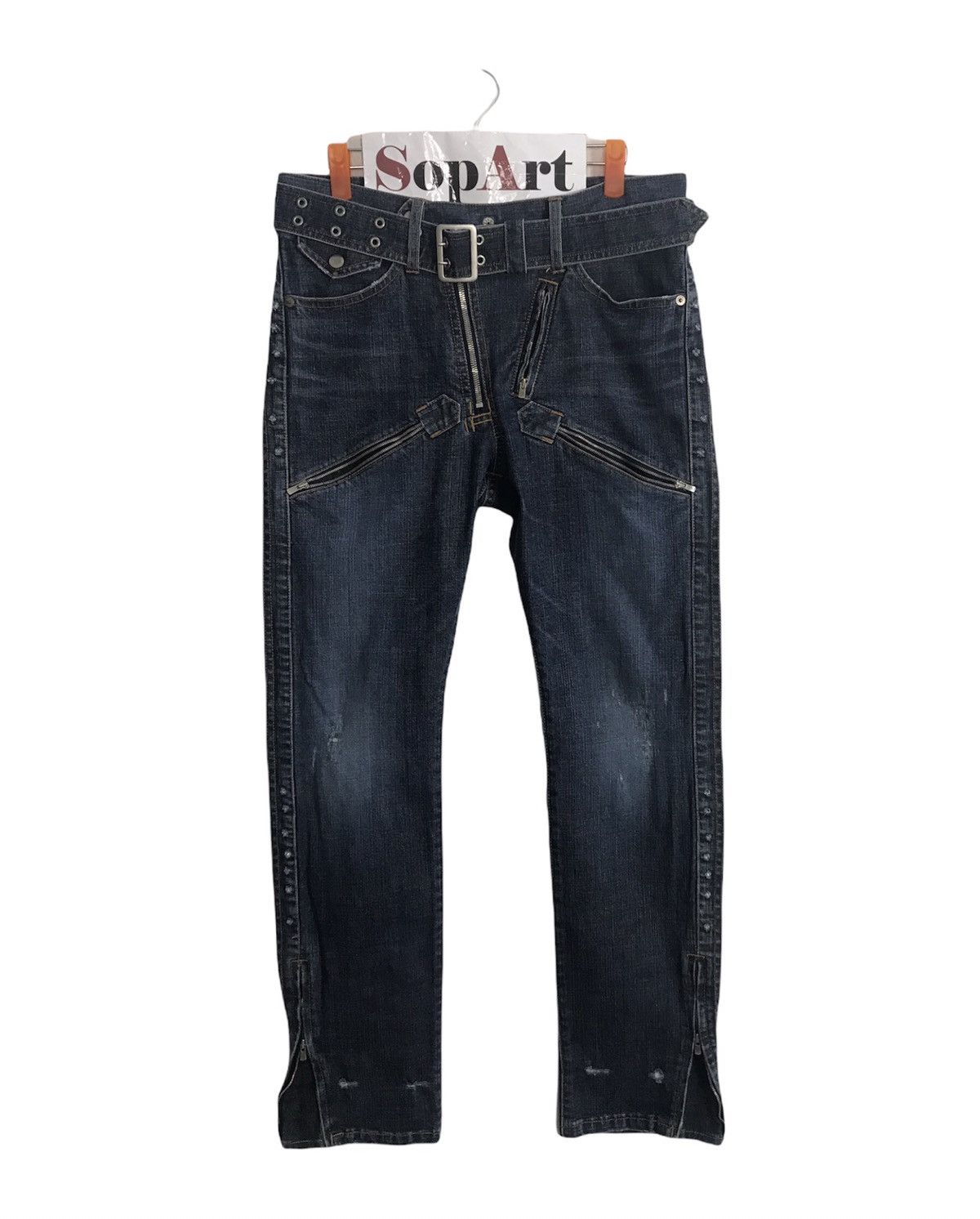 image of Vintage Cabane De Zucca Tactical Pocket Distressed Design in Blue, Men's (Size 31)