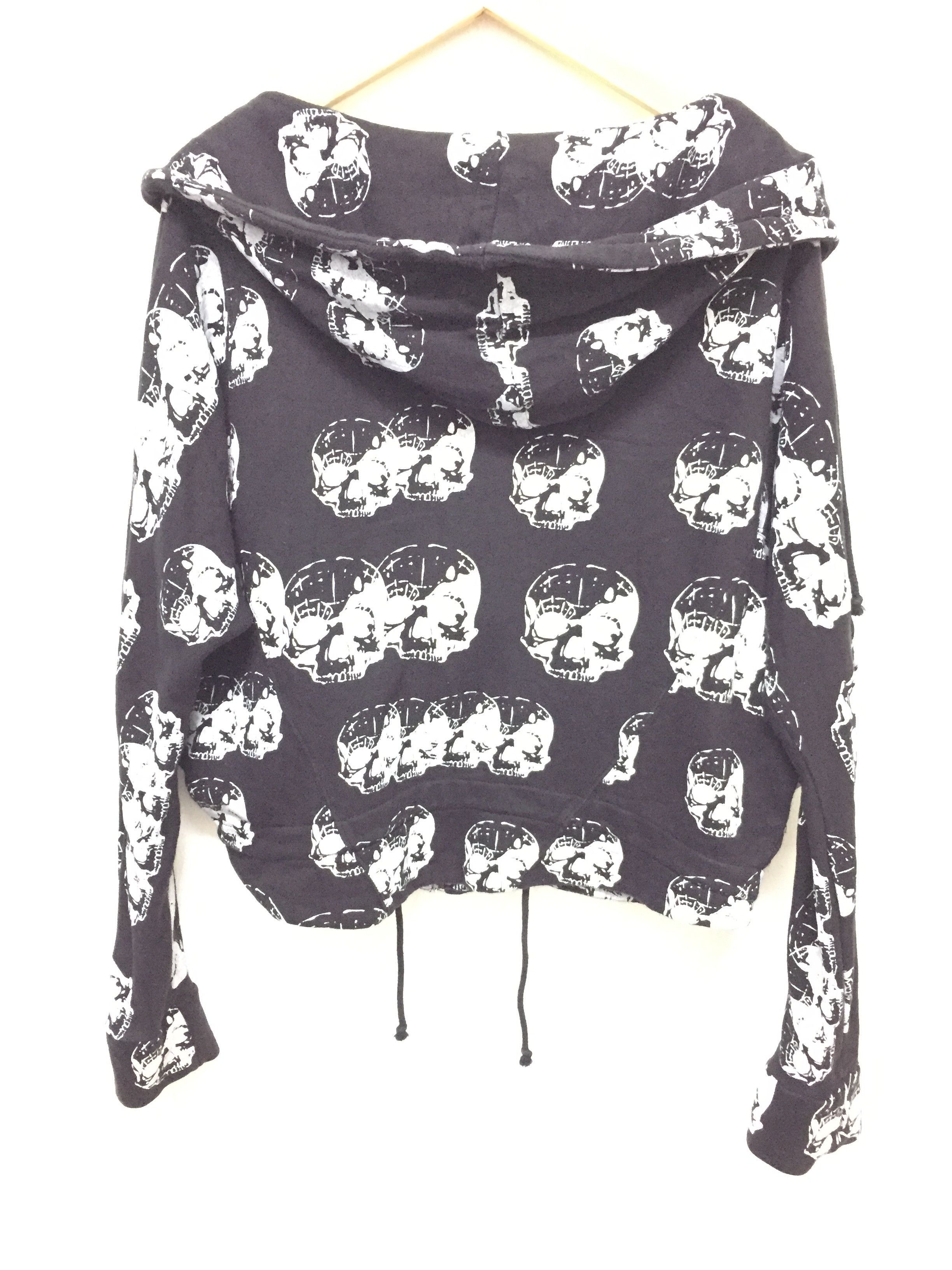 Japanese Brand Glad News japan Skull oversize crop hoodie Size M / US 6-8 / IT 42-44 - 8 Thumbnail