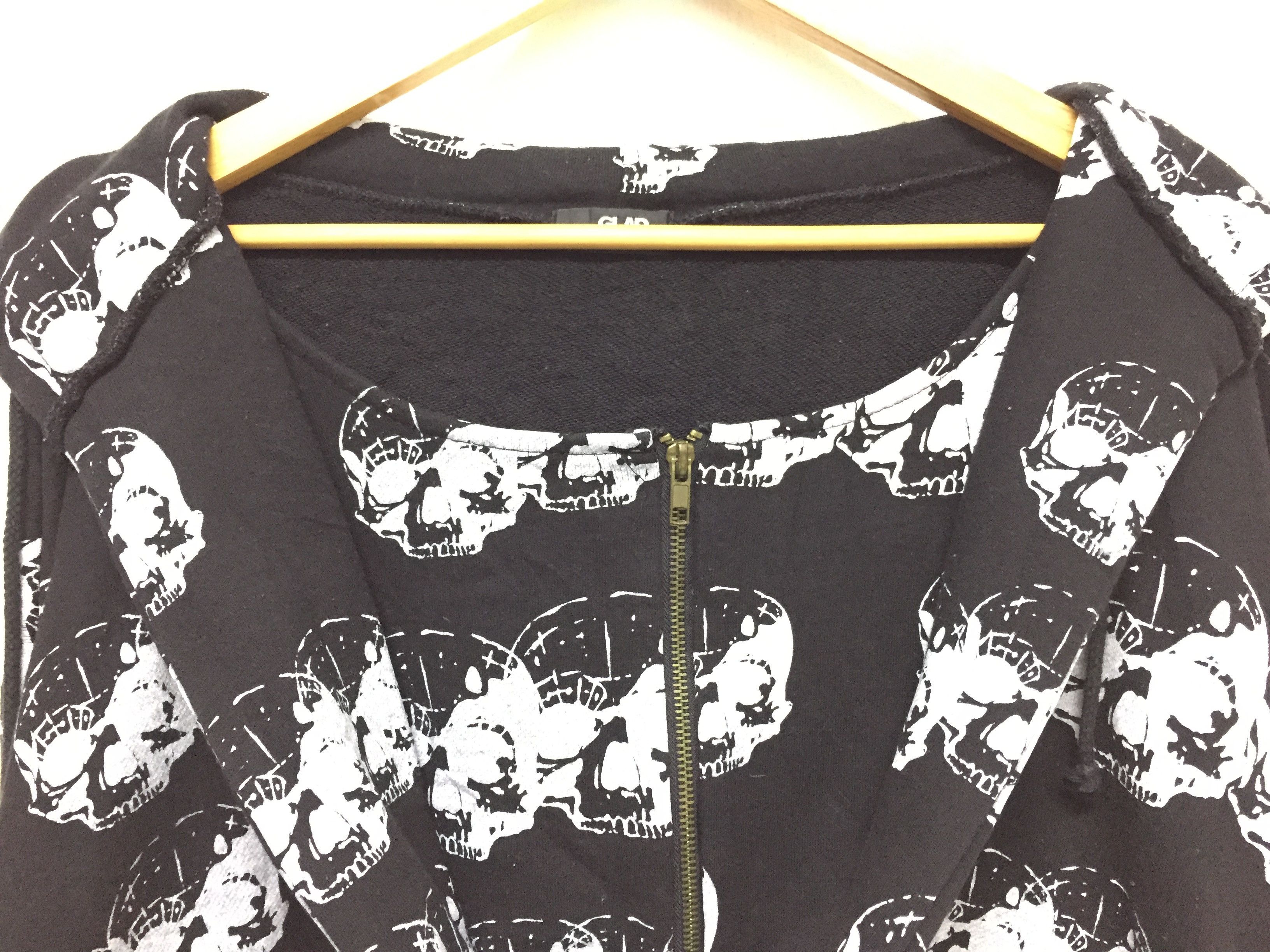 Japanese Brand Glad News japan Skull oversize crop hoodie Size M / US 6-8 / IT 42-44 - 6 Thumbnail