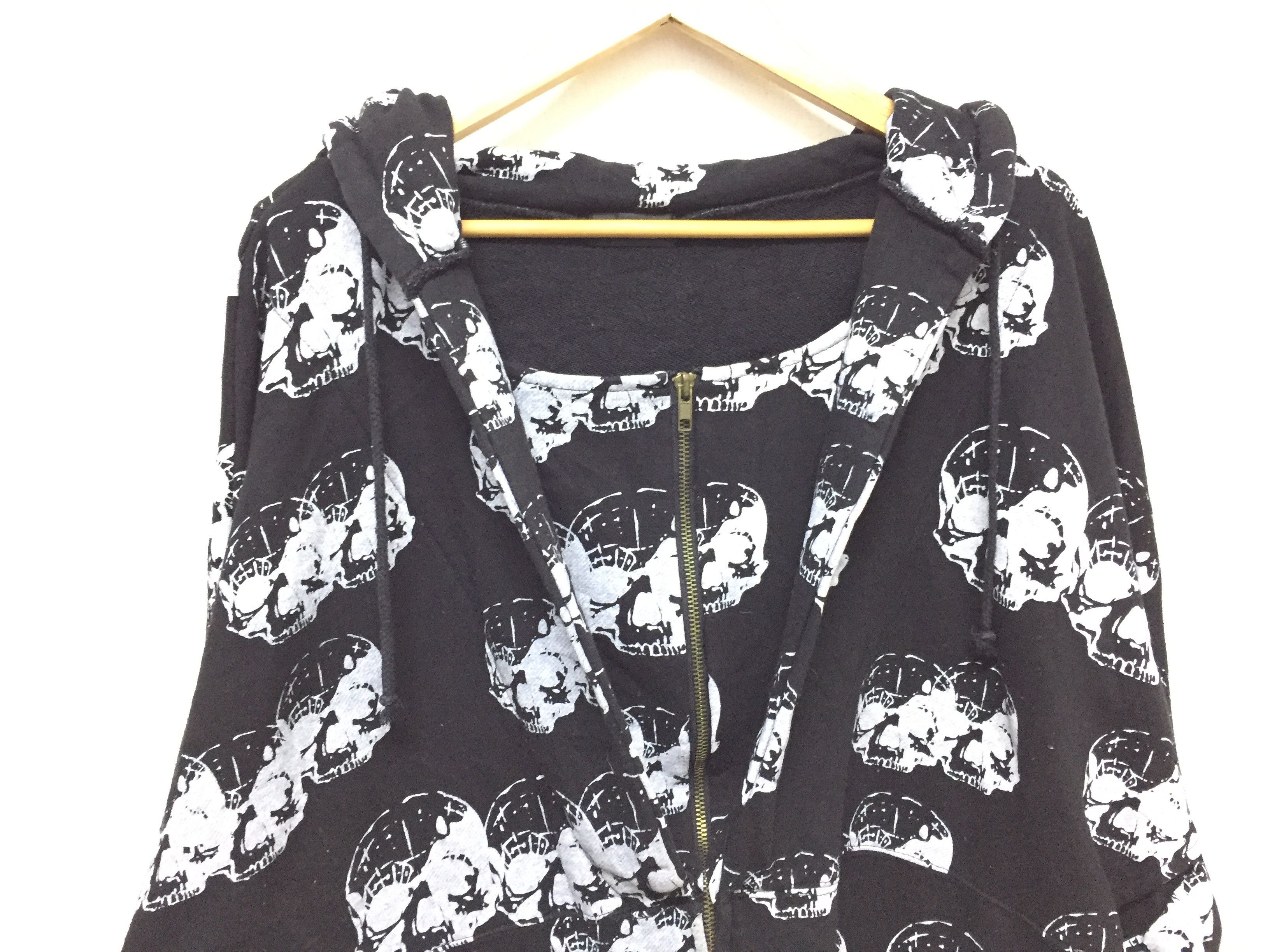 Japanese Brand Glad News japan Skull oversize crop hoodie Size M / US 6-8 / IT 42-44 - 3 Thumbnail