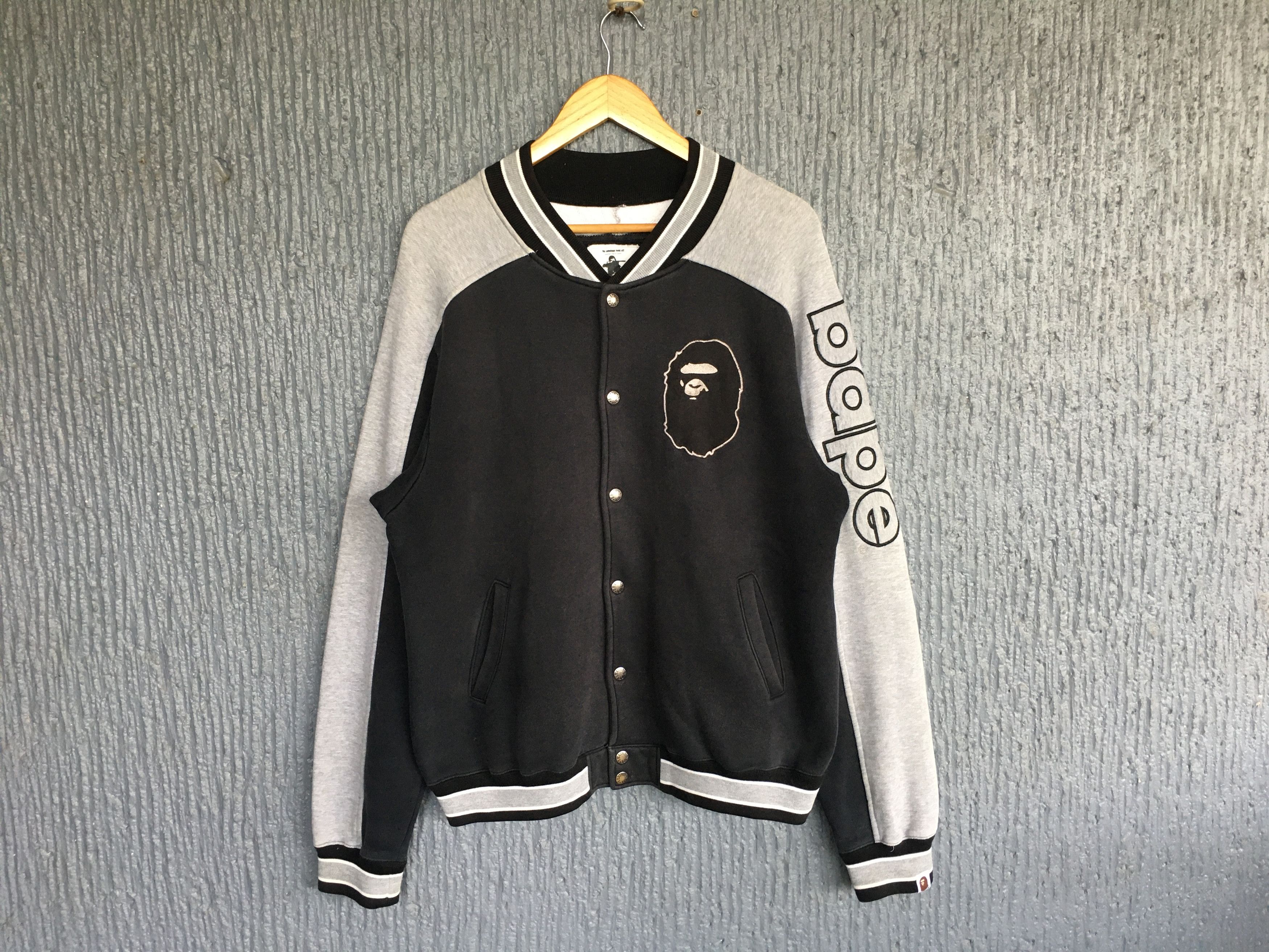 Bape OG Bape Spellout Sleeve Varsity Jacket Size US M / EU 48-50 / 2 - 1 Thumbnail