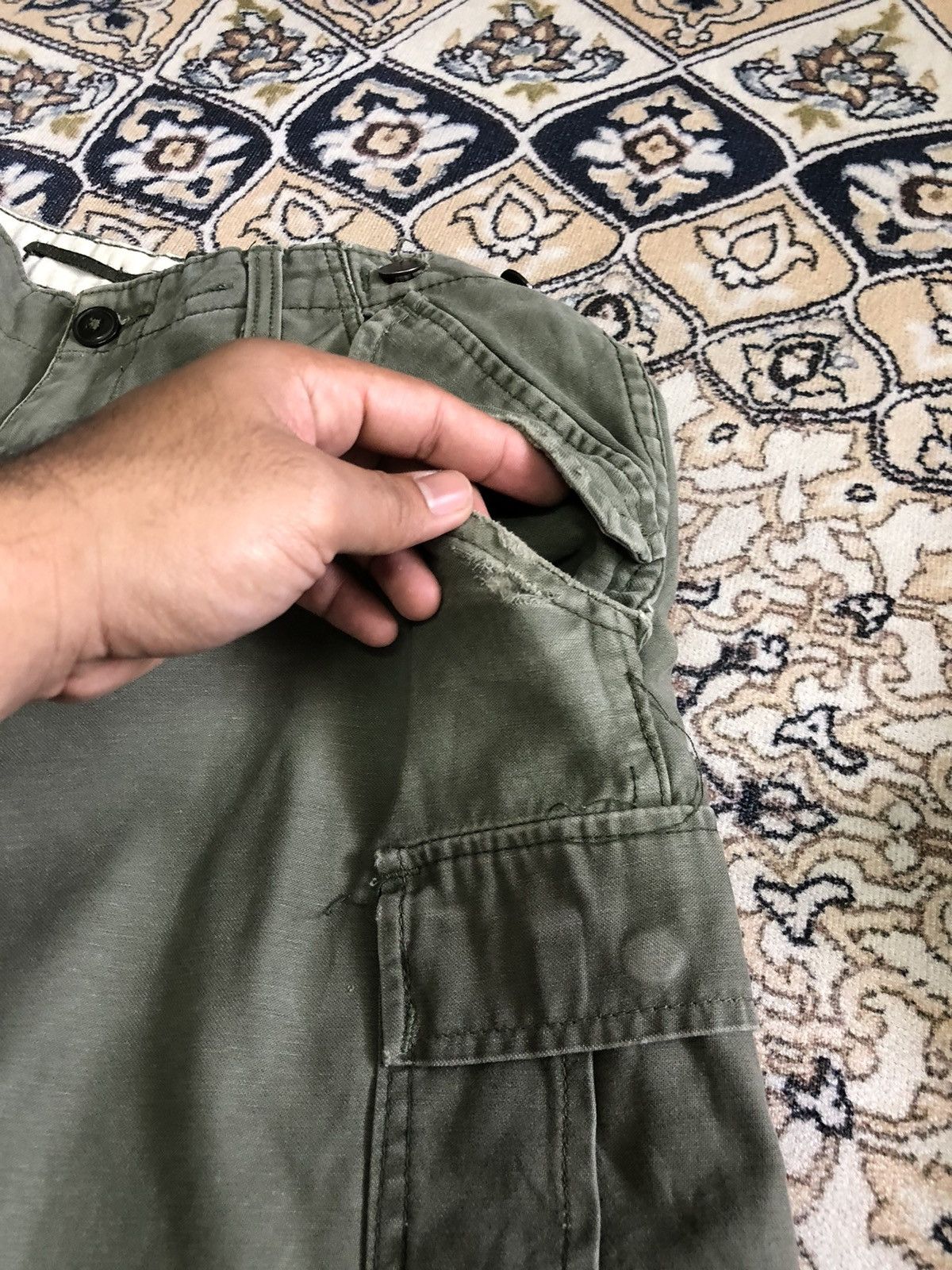 Vintage Vintage Army Loose Cut Distressed Cargo Pants Size US 34 / EU 50 - 18 Thumbnail