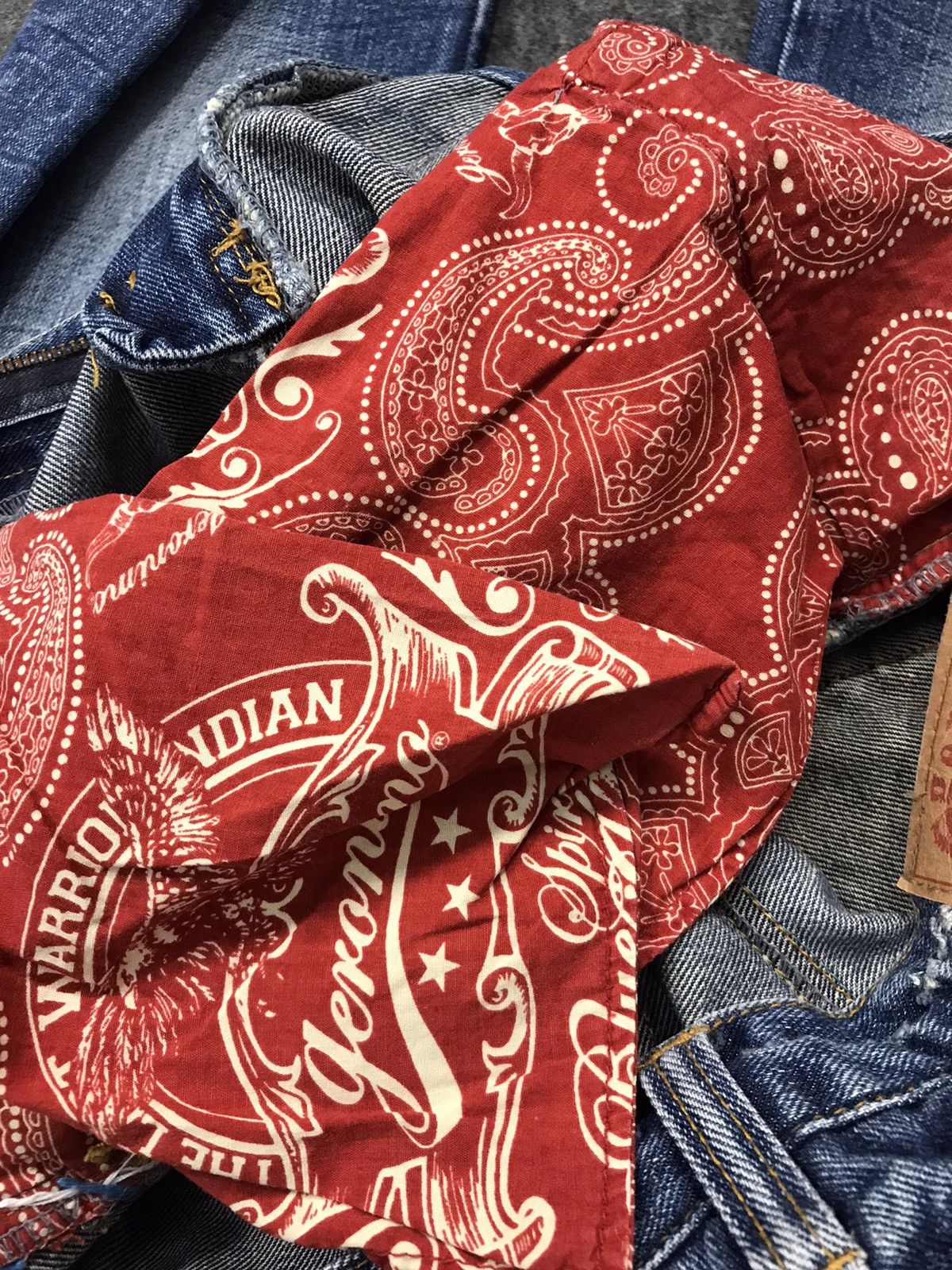 Indian Motorcycle Vtg Denim Apache Geronimo Mind Of Usa Leather Pocket Beck Size US 32 / EU 48 - 17 Thumbnail