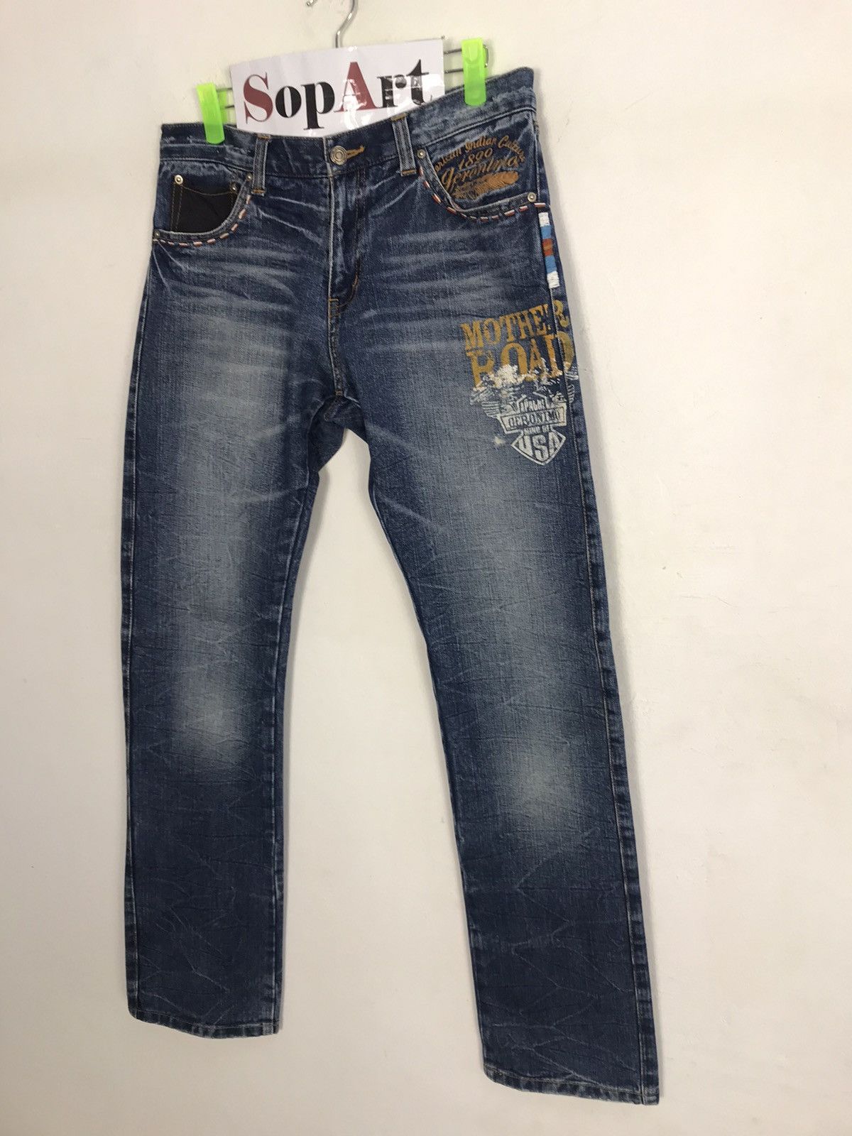 Indian Motorcycle Vtg Denim Apache Geronimo Mind Of Usa Leather Pocket Beck Size US 32 / EU 48 - 4 Thumbnail