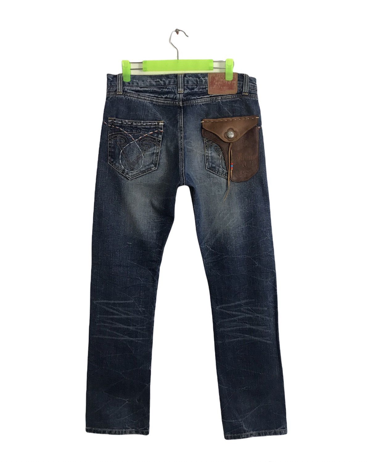 Indian Motorcycle Vtg Denim Apache Geronimo Mind Of Usa Leather Pocket Beck Size US 32 / EU 48 - 2 Thumbnail