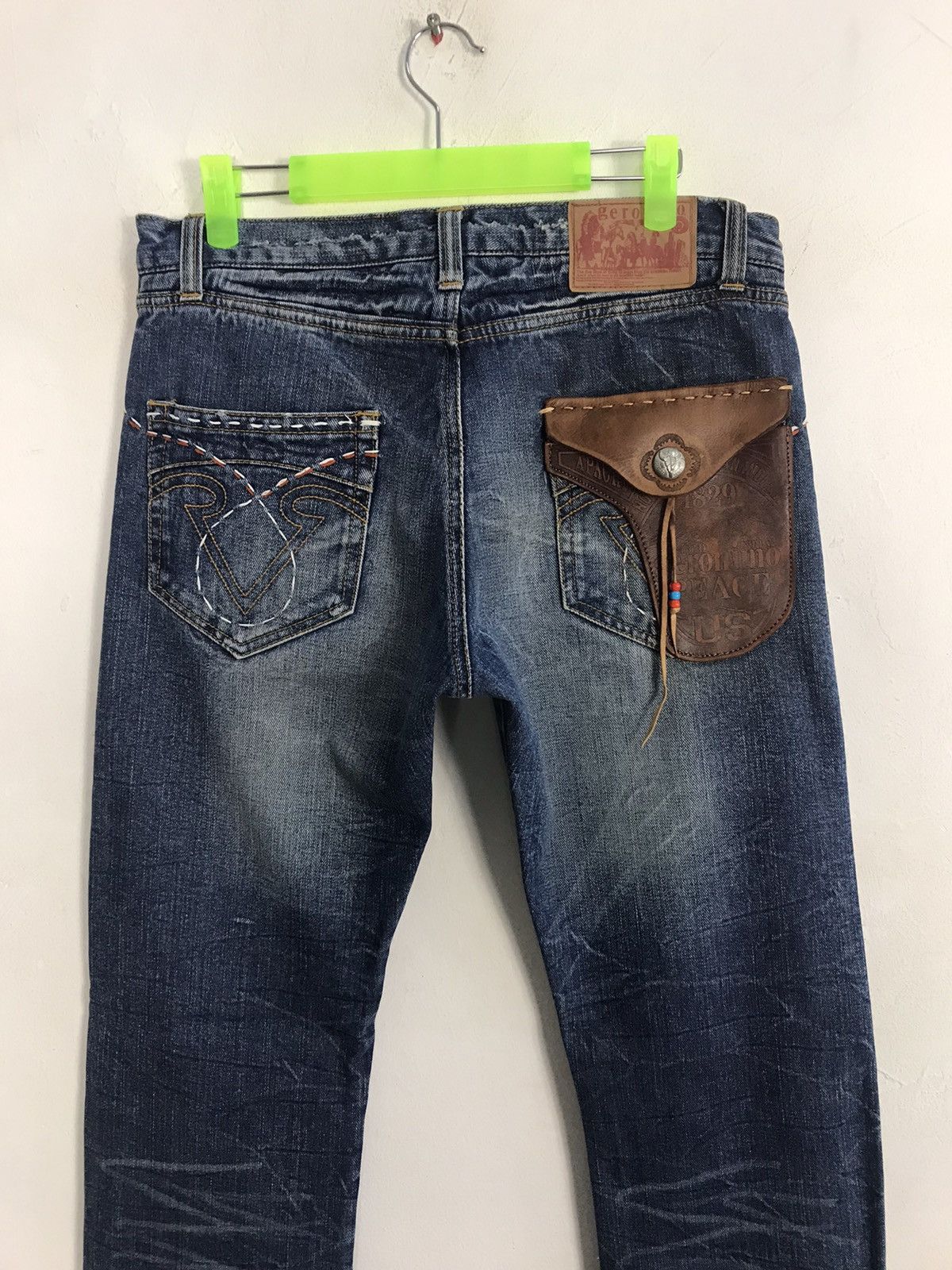 Indian Motorcycle Vtg Denim Apache Geronimo Mind Of Usa Leather Pocket Beck Size US 32 / EU 48 - 9 Thumbnail