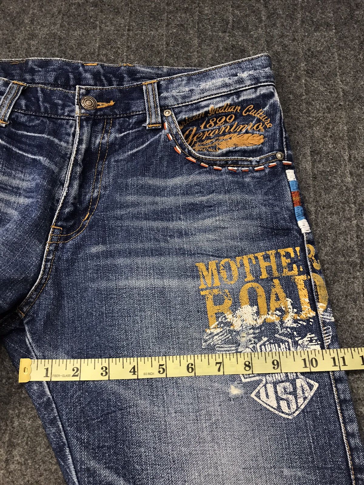Indian Motorcycle Vtg Denim Apache Geronimo Mind Of Usa Leather Pocket Beck Size US 32 / EU 48 - 20 Thumbnail