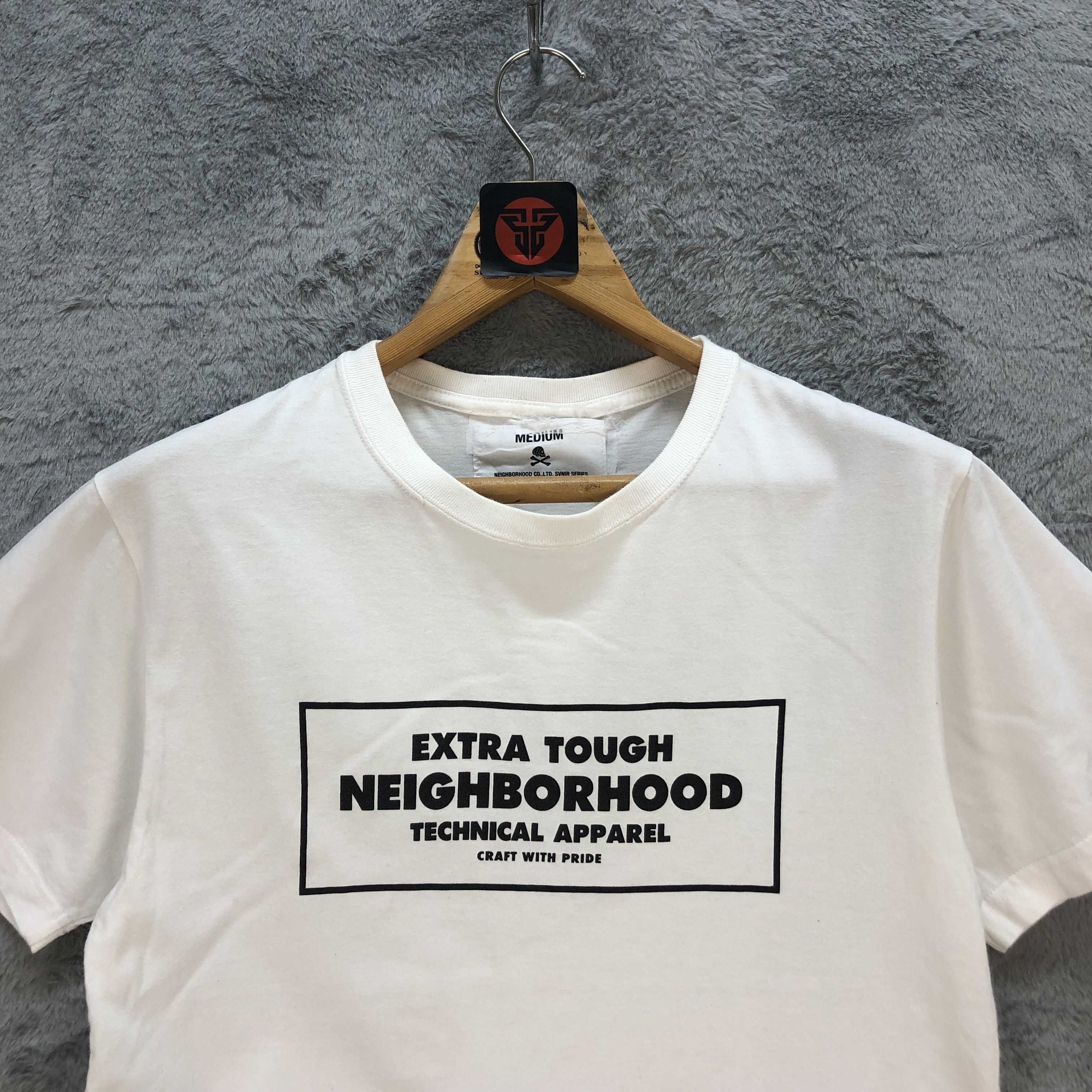 Japanese Brand NEIGHBORHOOD BIG LOGO WHITE T SHIRT #6602-76 Size M / US 6-8 / IT 42-44 - 2 Thumbnail