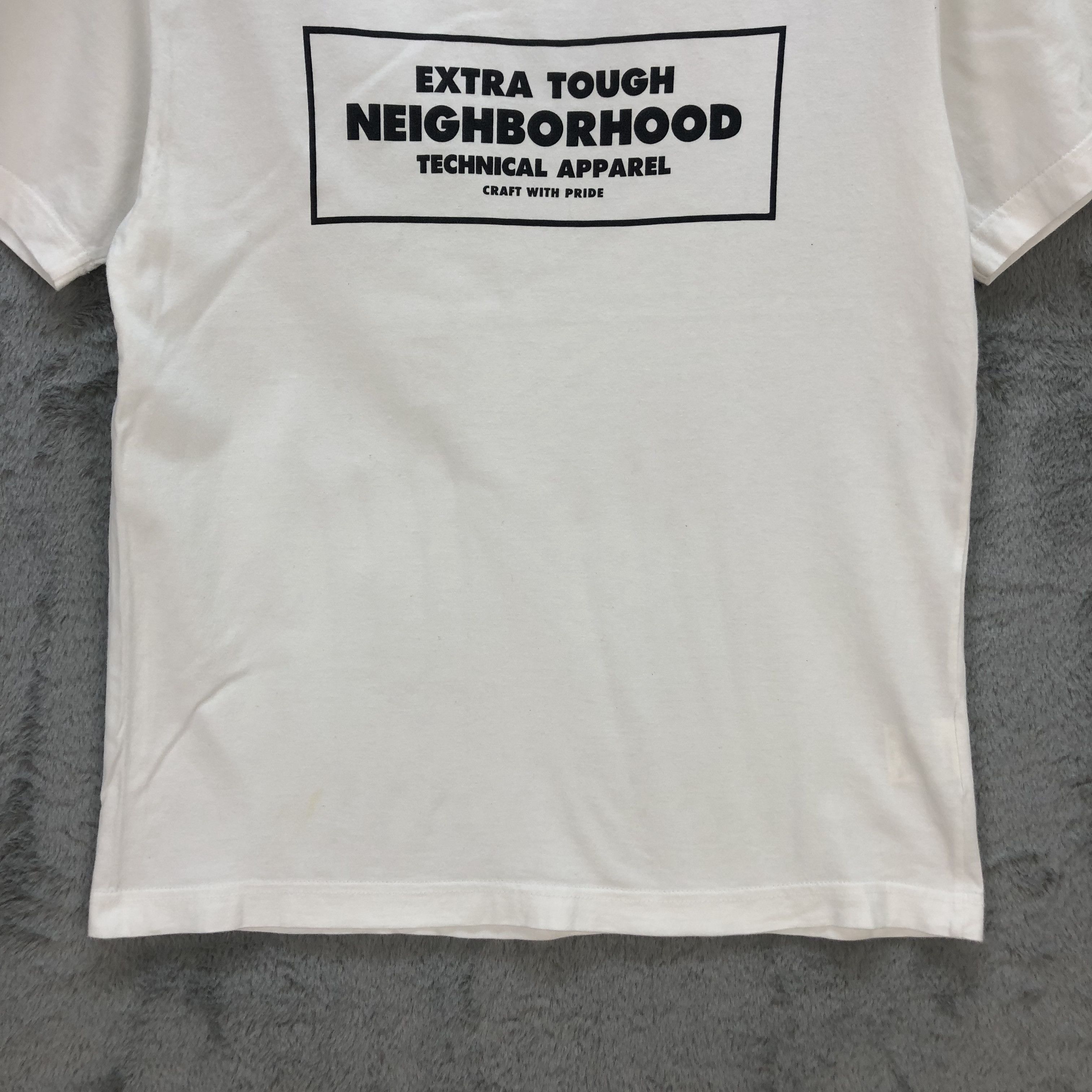 Japanese Brand NEIGHBORHOOD BIG LOGO WHITE T SHIRT #6602-76 Size M / US 6-8 / IT 42-44 - 4 Thumbnail