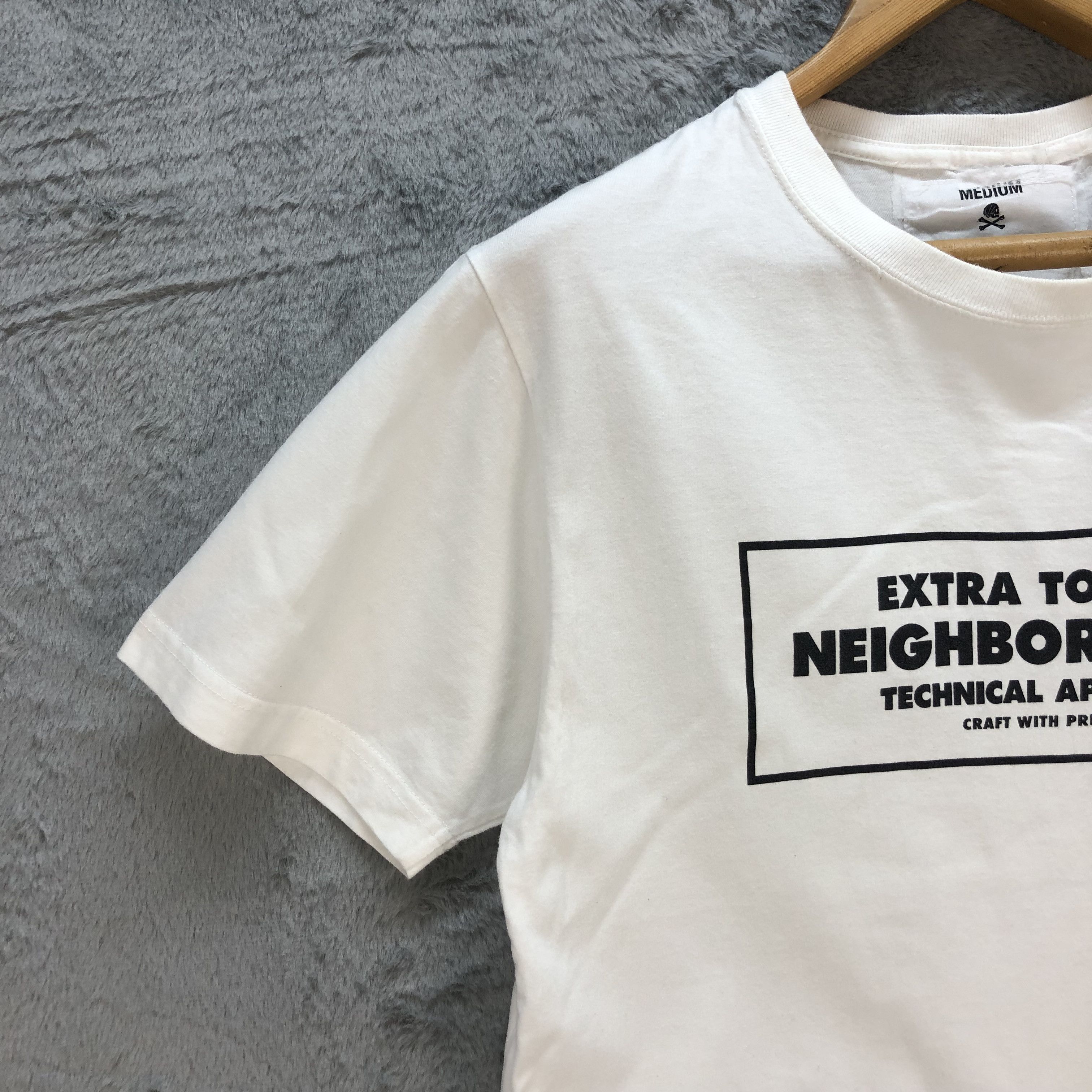 Japanese Brand NEIGHBORHOOD BIG LOGO WHITE T SHIRT #6602-76 Size M / US 6-8 / IT 42-44 - 6 Thumbnail