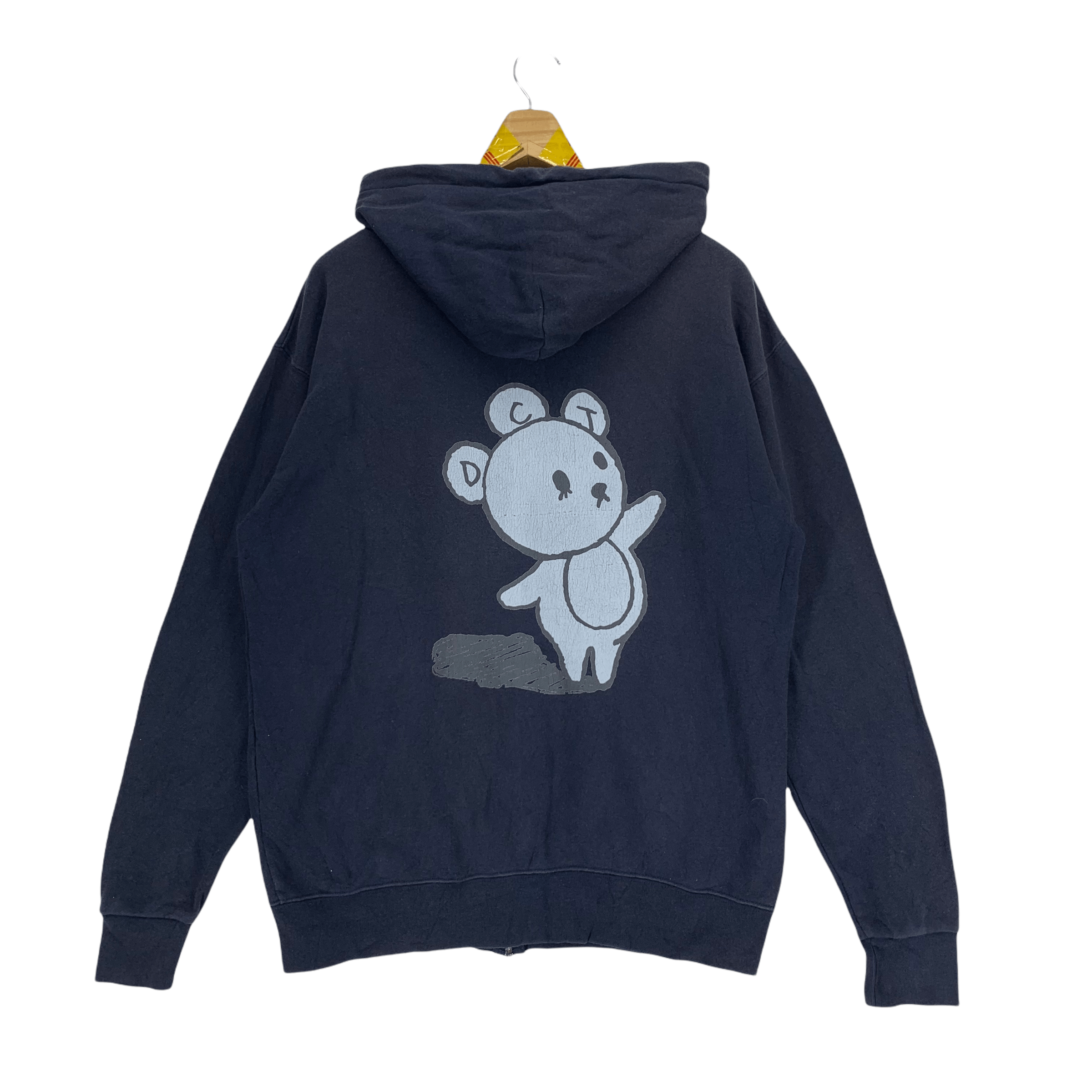 Japanese Brand Dream Come True Bear Printed Zipper Hoodie #3488-100 Size US L / EU 52-54 / 3 - 1 Thumbnail