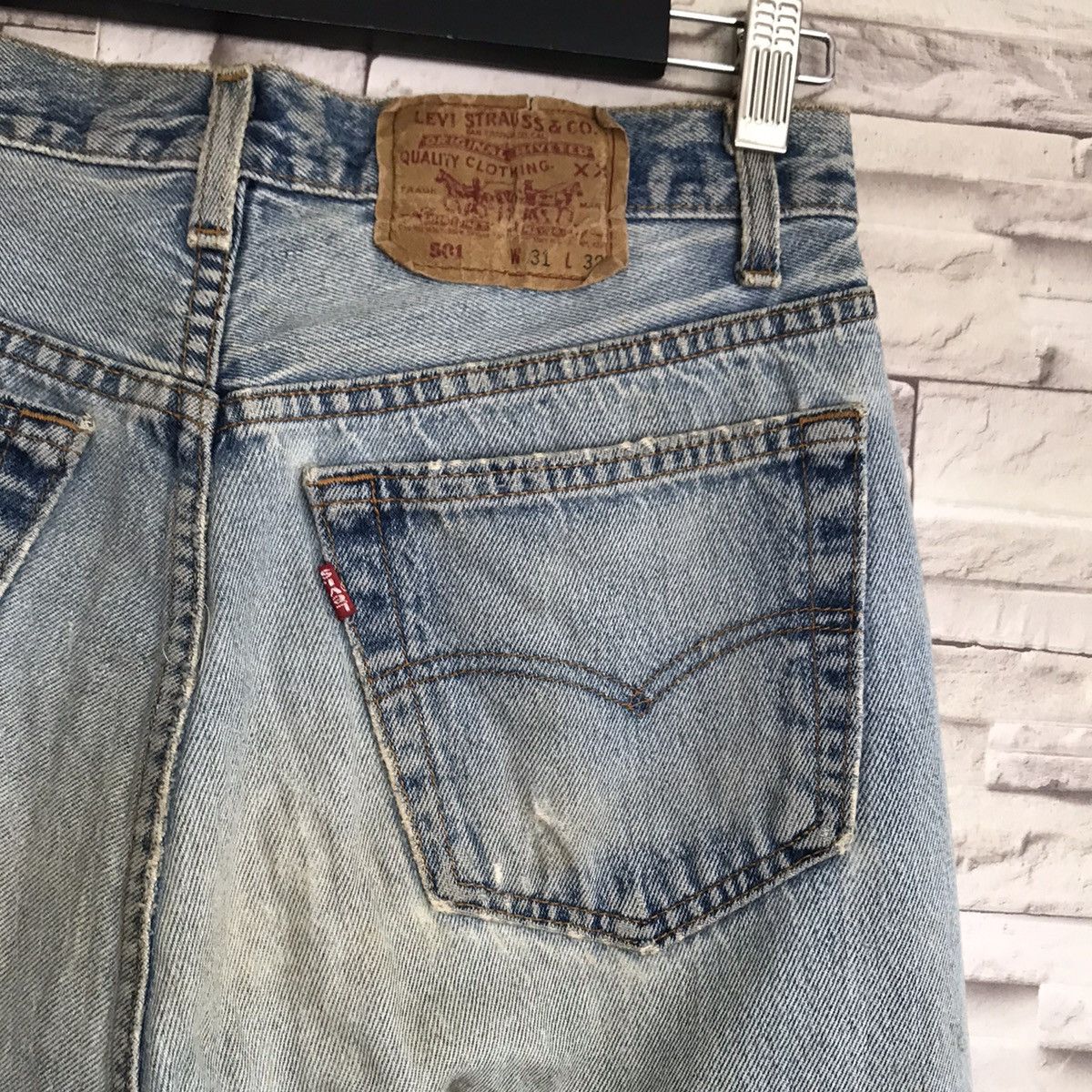Levi's Vintage 80s Levis 501 Distressed Jeans Made in USA Size US 31 - 14 Thumbnail