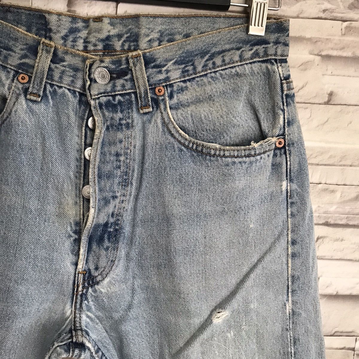 Levi's Vintage 80s Levis 501 Distressed Jeans Made in USA Size US 31 - 6 Thumbnail