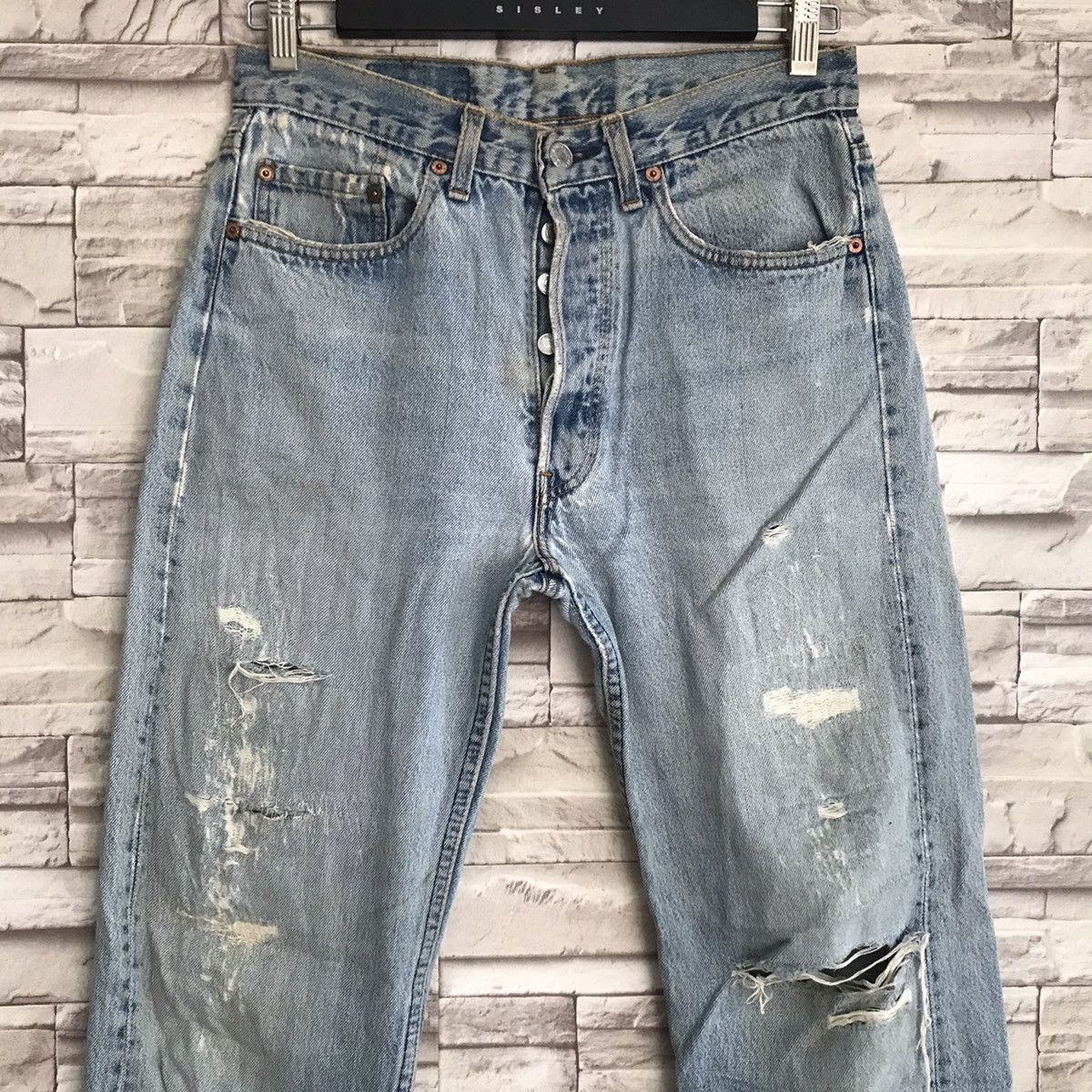 Levi's Vintage 80s Levis 501 Distressed Jeans Made in USA Size US 31 - 4 Thumbnail