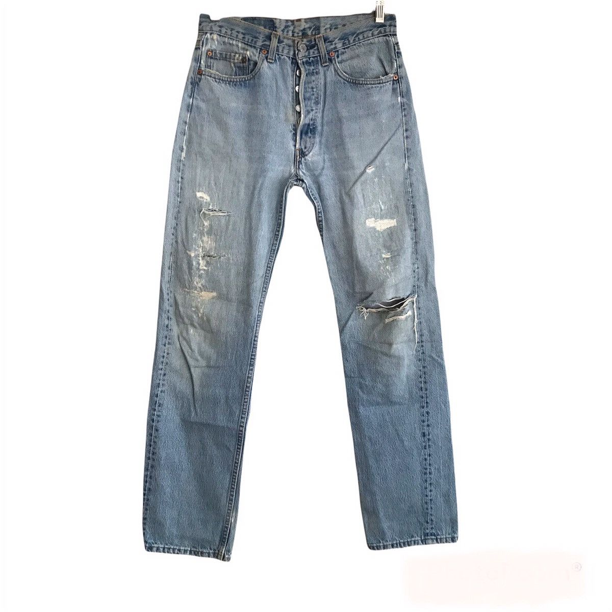 Levi's Vintage 80s Levis 501 Distressed Jeans Made in USA Size US 31 - 1 Thumbnail
