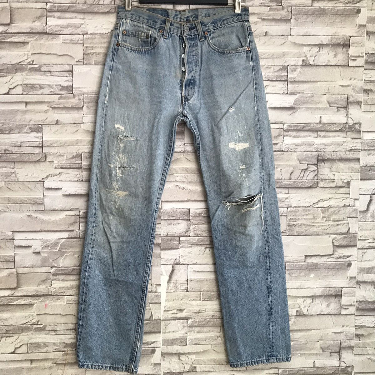 Levi's Vintage 80s Levis 501 Distressed Jeans Made in USA Size US 31 - 3 Thumbnail