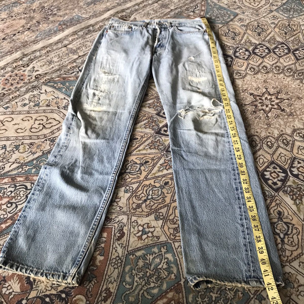 Levi's Vintage 80s Levis 501 Distressed Jeans Made in USA Size US 31 - 21 Thumbnail