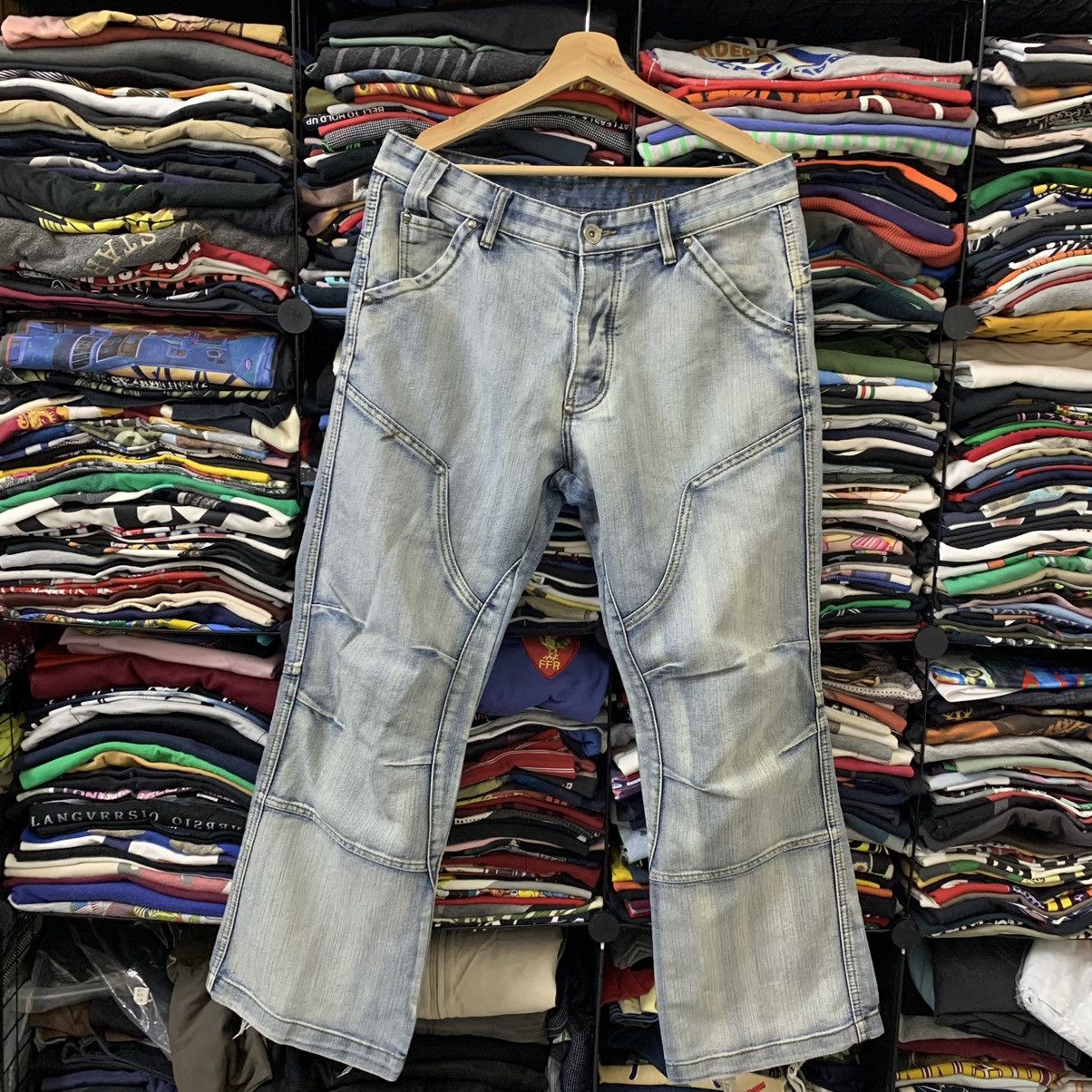 Japanese Brand IDENTIC DOUBLE KNEE DESIGN JEANS Size US 34 / EU 50 - 1 Thumbnail