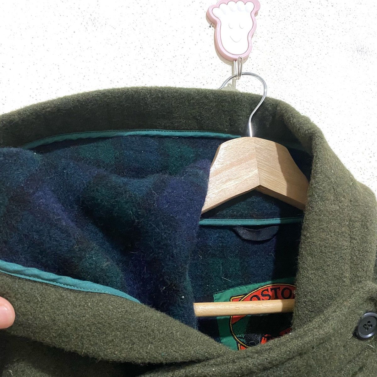 Boston Traders Vtg BOSTON TRADERS Duffle Coat Wool Jacket Hooded Size US L / EU 52-54 / 3 - 3 Thumbnail