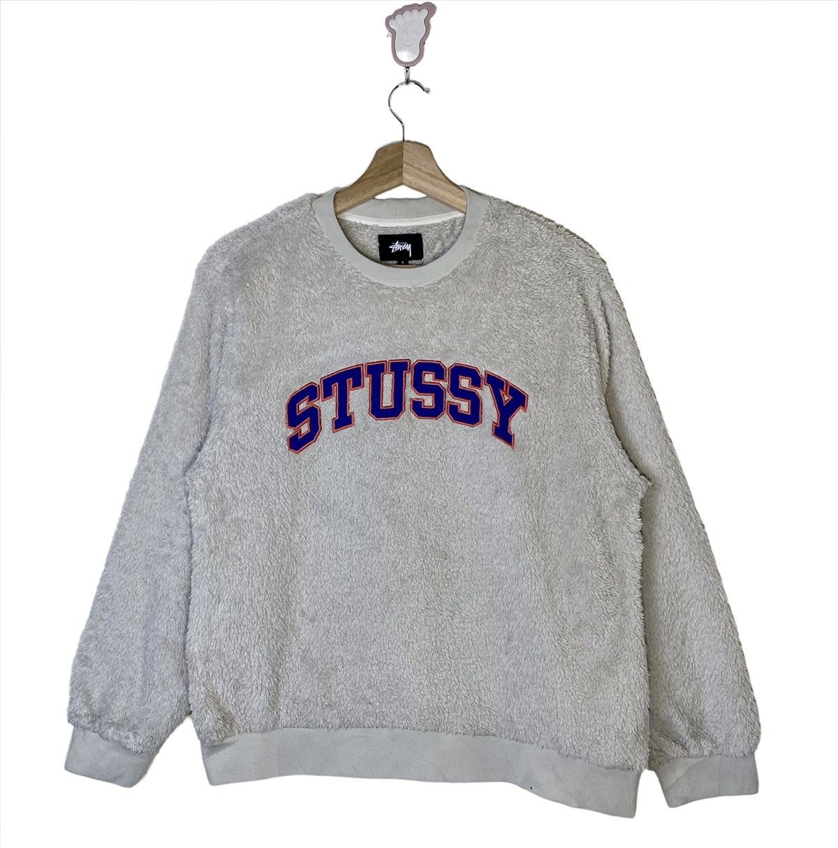 Stussy 🔥🔥 RARE STUSSY Spellout Embroidery Fleece Fur Pullover Size US S / EU 44-46 / 1 - 1 Thumbnail