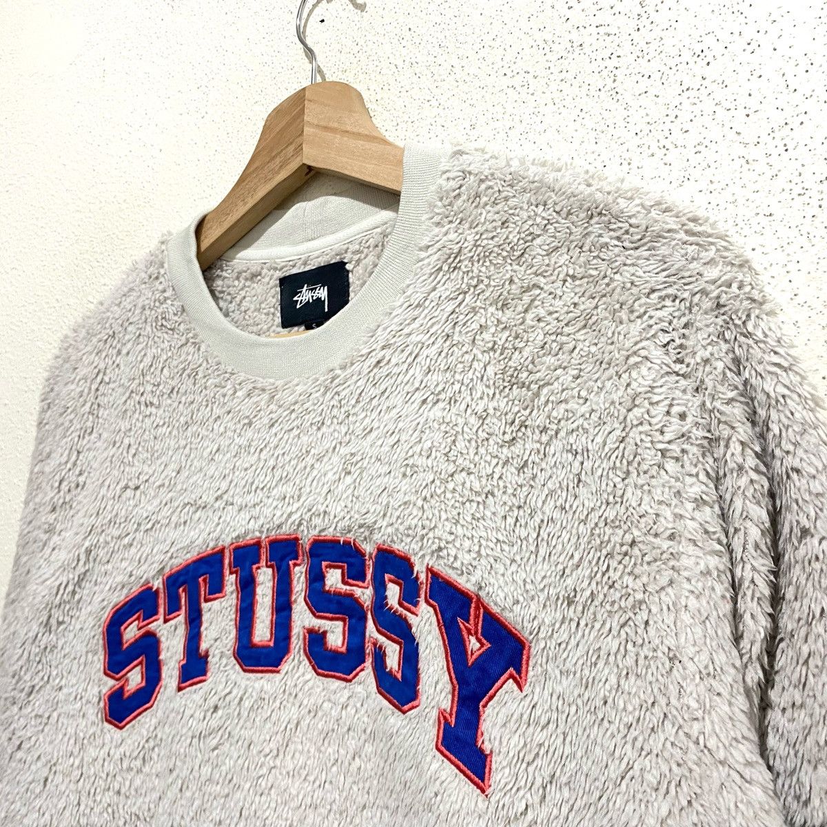 Stussy 🔥🔥 RARE STUSSY Spellout Embroidery Fleece Fur Pullover Size US S / EU 44-46 / 1 - 2 Thumbnail