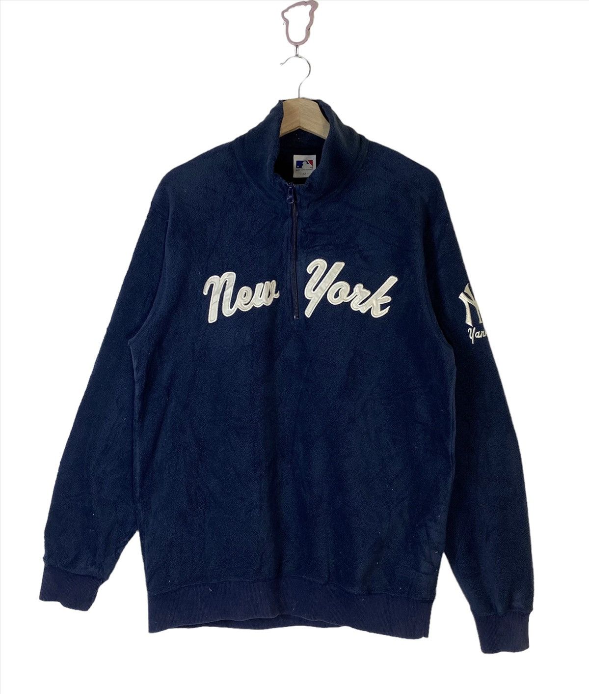 New York Yankees Vintage NY yankees Embroidery Fleece Half Zipper Size US M / EU 48-50 / 2 - 1 Thumbnail