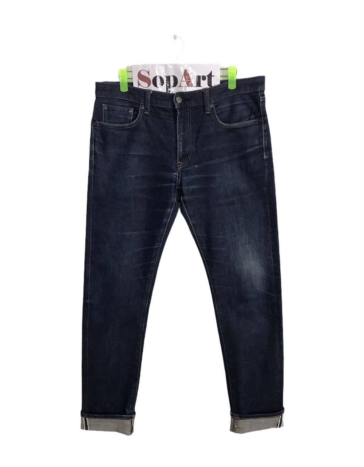 Japanese Brand × Uniqlo Vintage Uniqlo Slim Fit Selvedge Denim Jeans Style Size US 34 / EU 50 - 1 Thumbnail