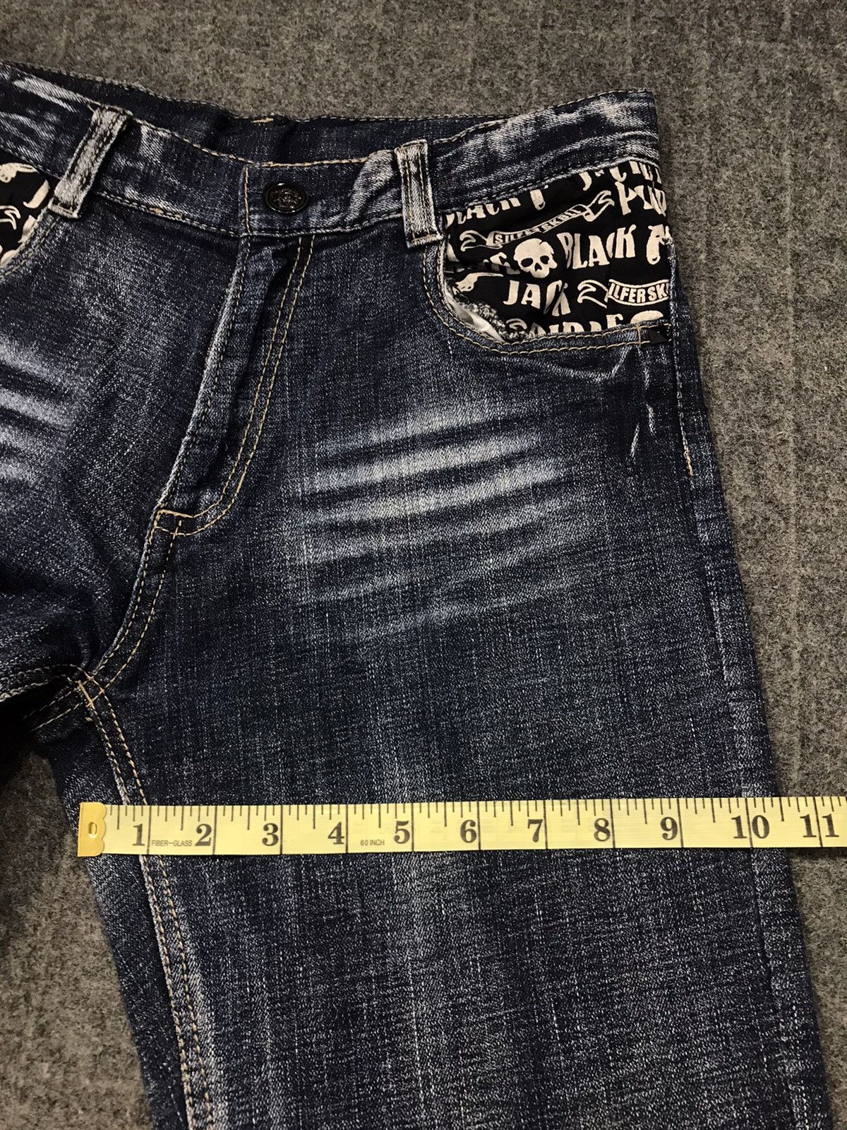 Blackjack Vintage Black Jack Printed Skull Pocket Jeans Design Size US 30 / EU 46 - 20 Thumbnail