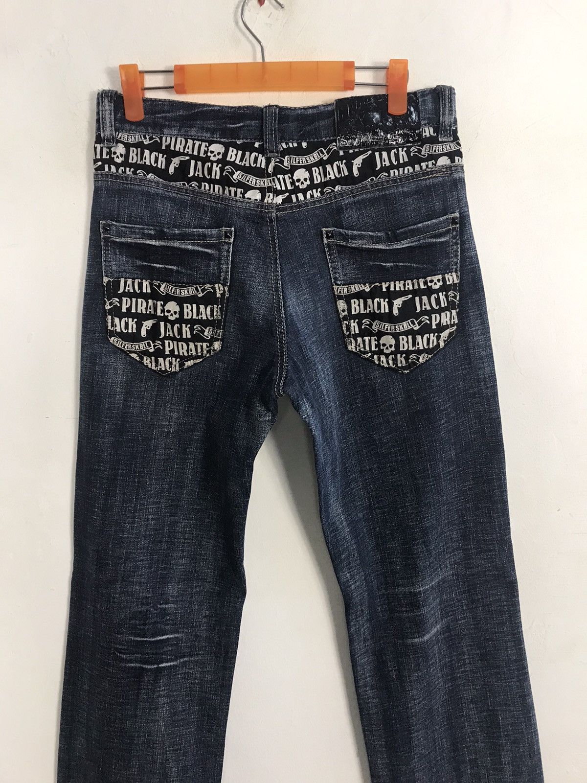 Blackjack Vintage Black Jack Printed Skull Pocket Jeans Design Size US 30 / EU 46 - 10 Thumbnail