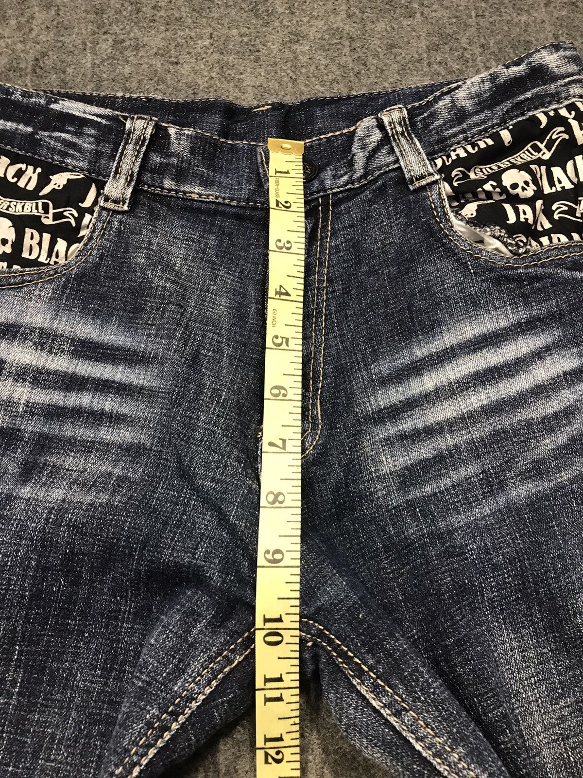 Blackjack Vintage Black Jack Printed Skull Pocket Jeans Design Size US 30 / EU 46 - 19 Thumbnail