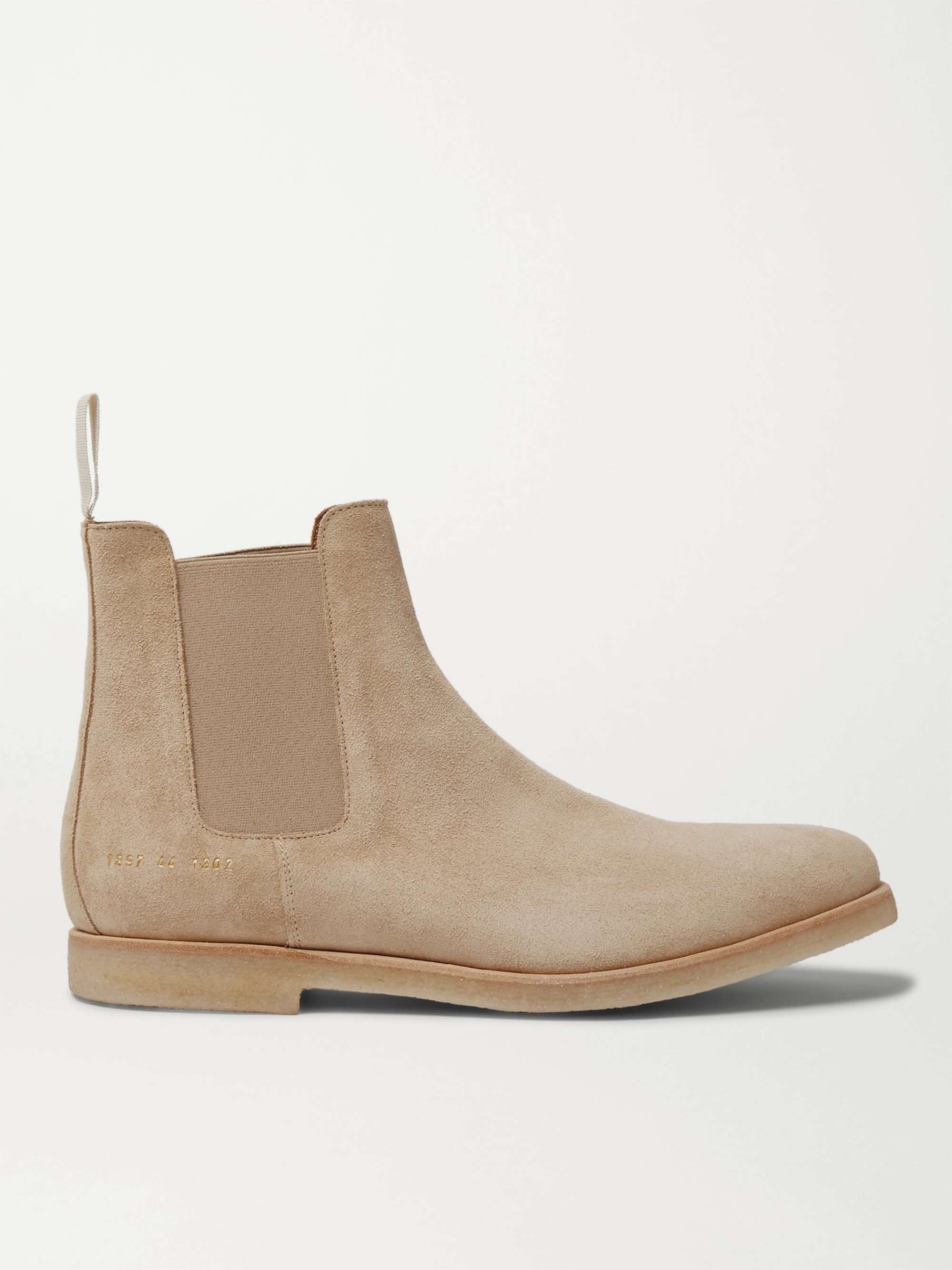 Common Projects COMMON PROJECTS Chelsea Boot Suede Tan 2260 1302 Size US 13 / EU 46 - 1 Thumbnail