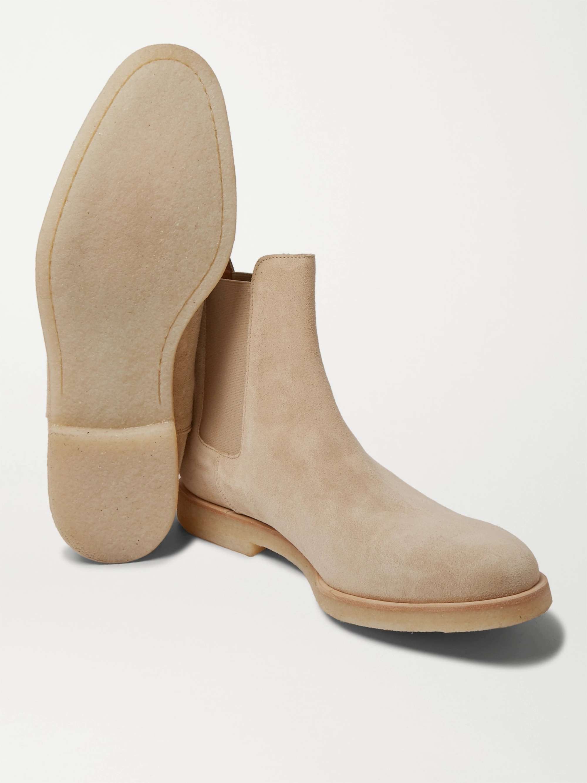 Common Projects COMMON PROJECTS Chelsea Boot Suede Tan 2260 1302 Size US 13 / EU 46 - 4 Thumbnail